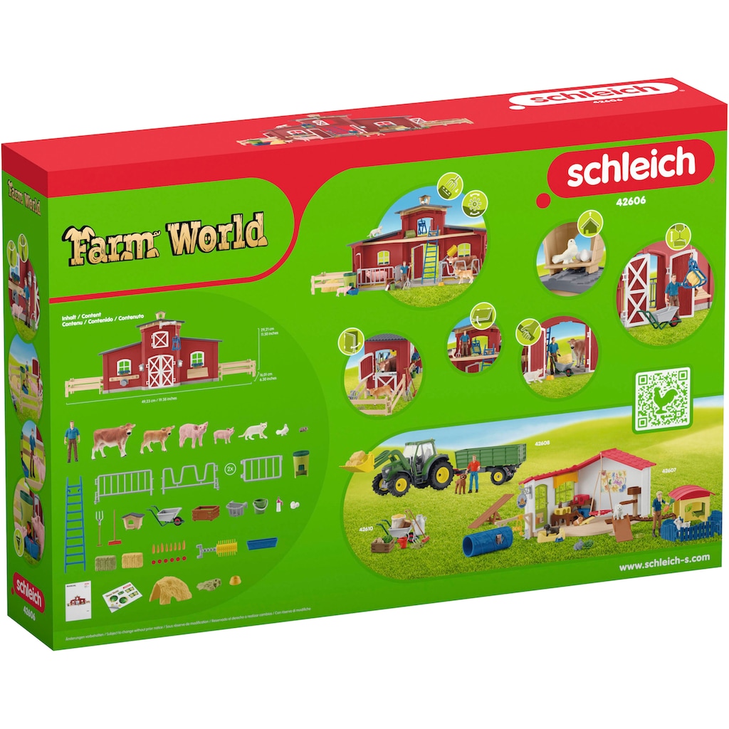 Schleich® Spielwelt »FARM WORLD, Große Farm rot (42606)«