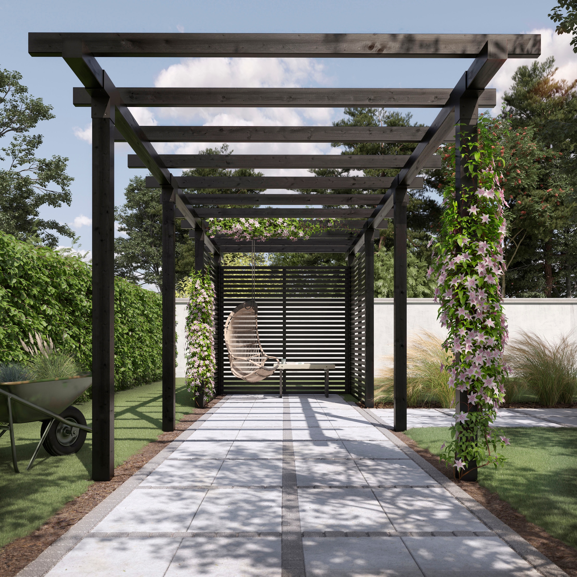 PLUS Pergola »Cubic« Doppelpergola, 3 Module inkl. Tokyozäunen