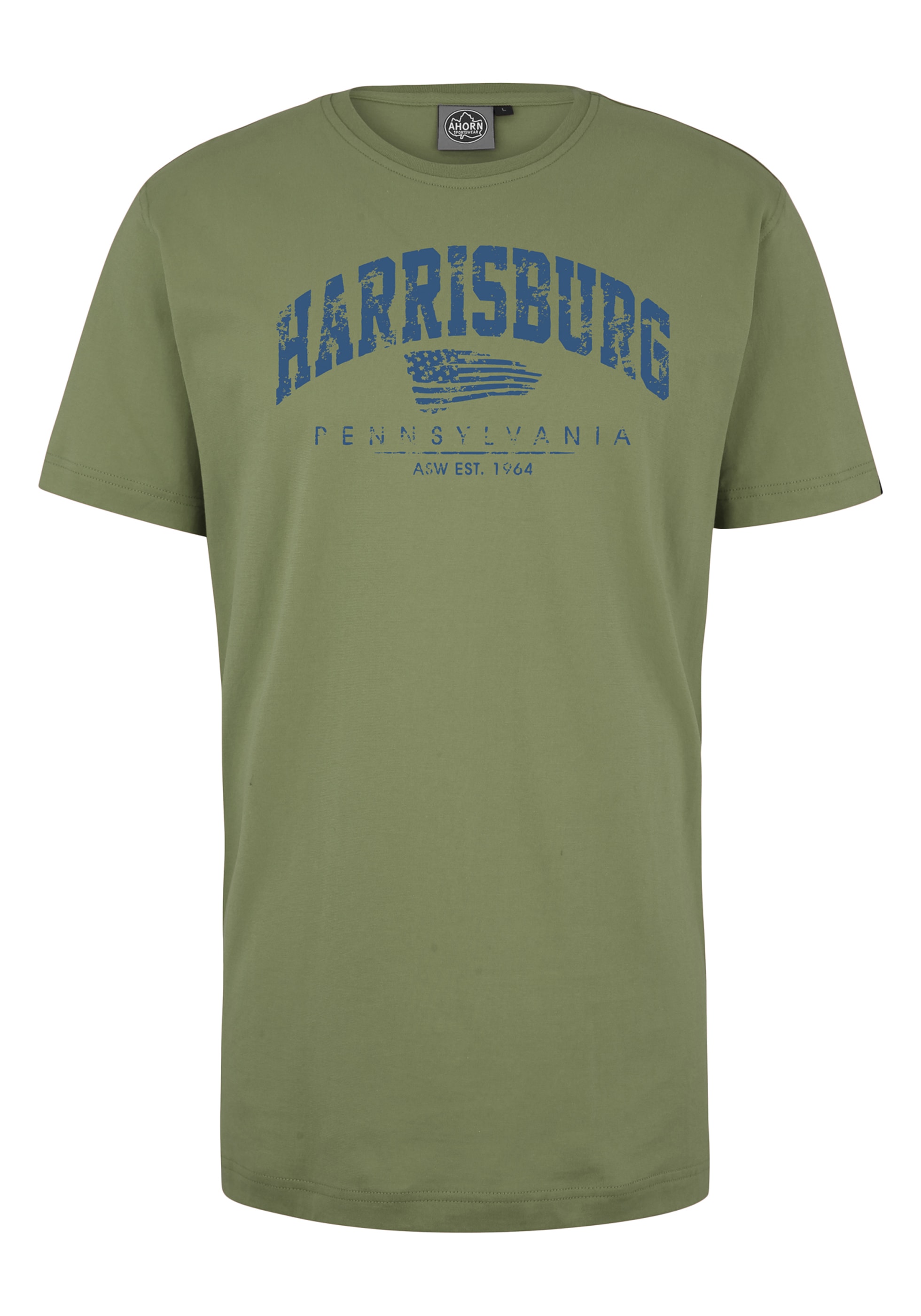 AHORN SPORTSWEAR T-Shirt »HARRISBURG_ATLANTIC BLUE«, mit bestellen Frontprint modischem | BAUR ▷