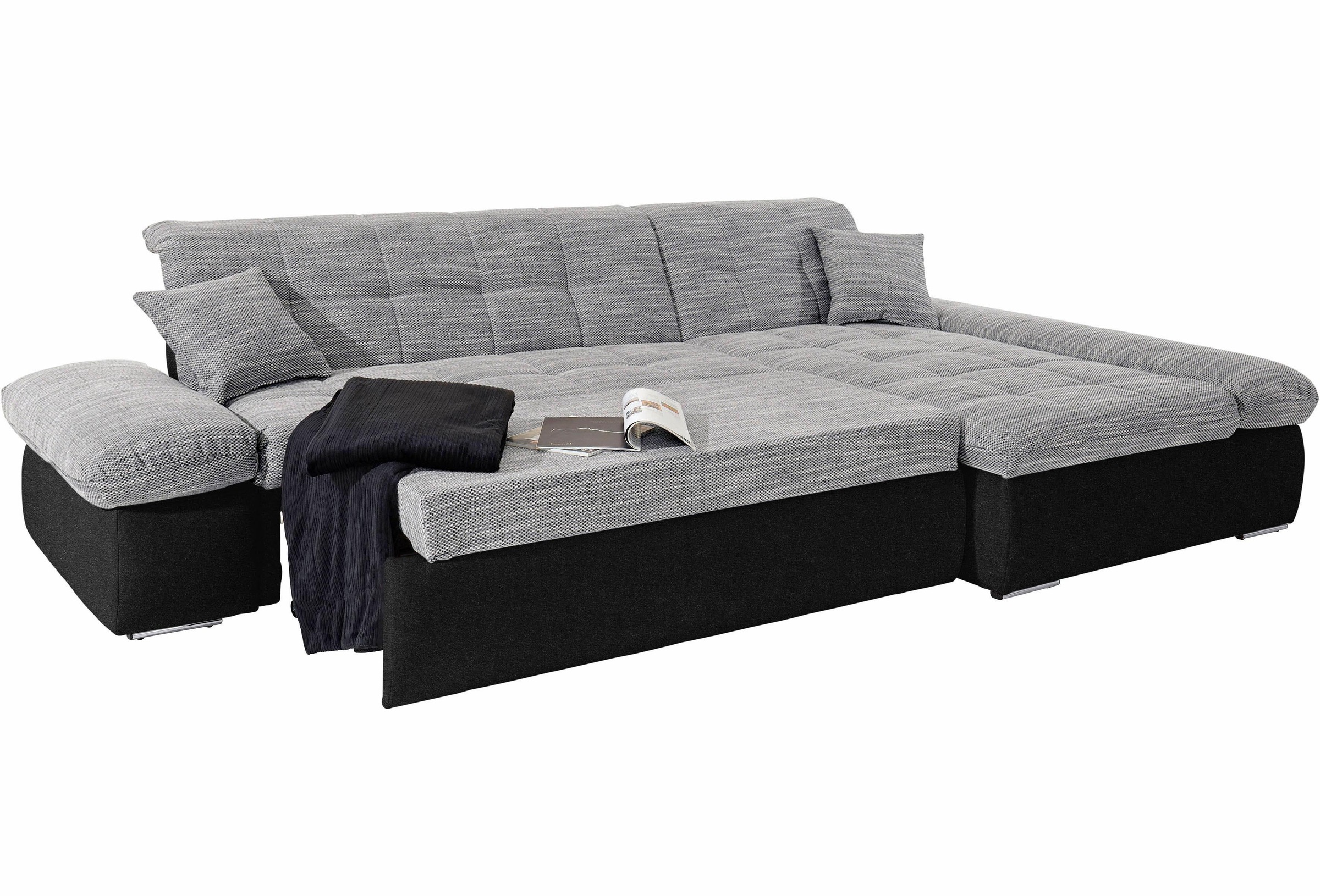 DOMO collection Ecksofa "NMoric incl. Zierkissen B/T/H: 273/216/80 cm L-For günstig online kaufen