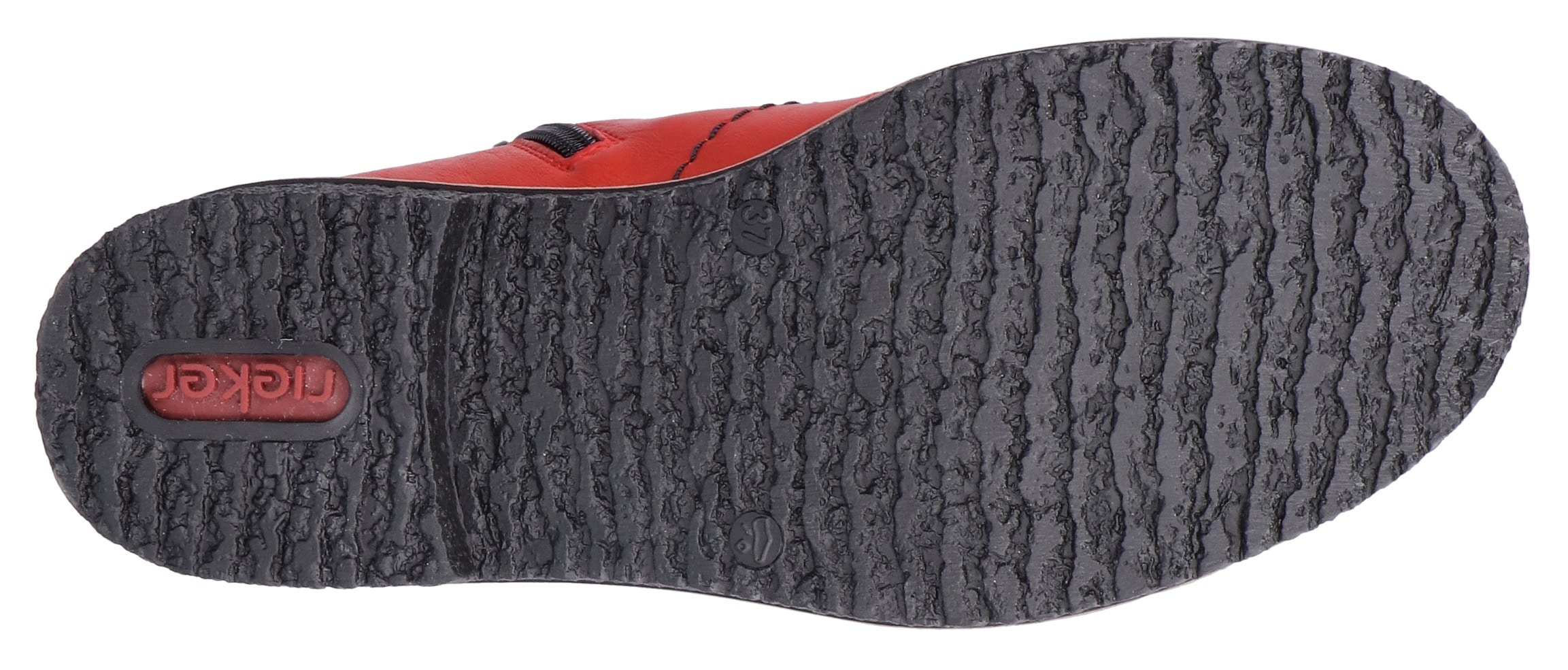 Rieker Schnürstiefelette, Schnürboots, Reißverschluss-Stiefelette, Blockabsatz, Rosenmuster