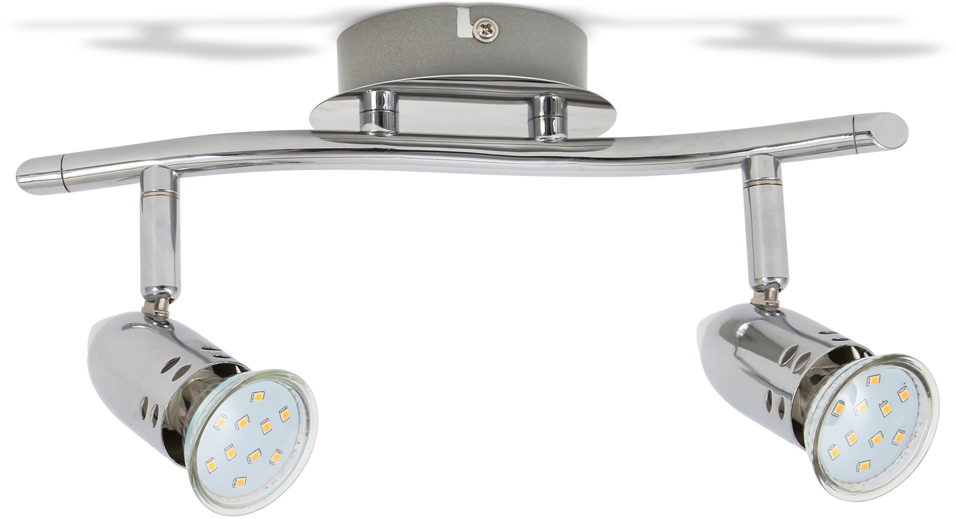 B.K.Licht LED Deckenspots Carina, GU10, Warmweiß, LED Deckenleuchte Design Deckenlampe 6W Spot Strahler GU10 chrom drehbar schwenkbar