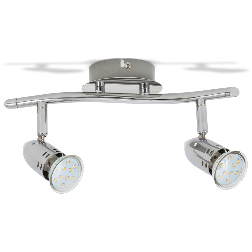 B.K.Licht LED Deckenspots »Carina«, 2 flammig-flammig, Deckenleuchte, Design, 6W, Spot, Strahler, chrom, drehbar, schwenkbar