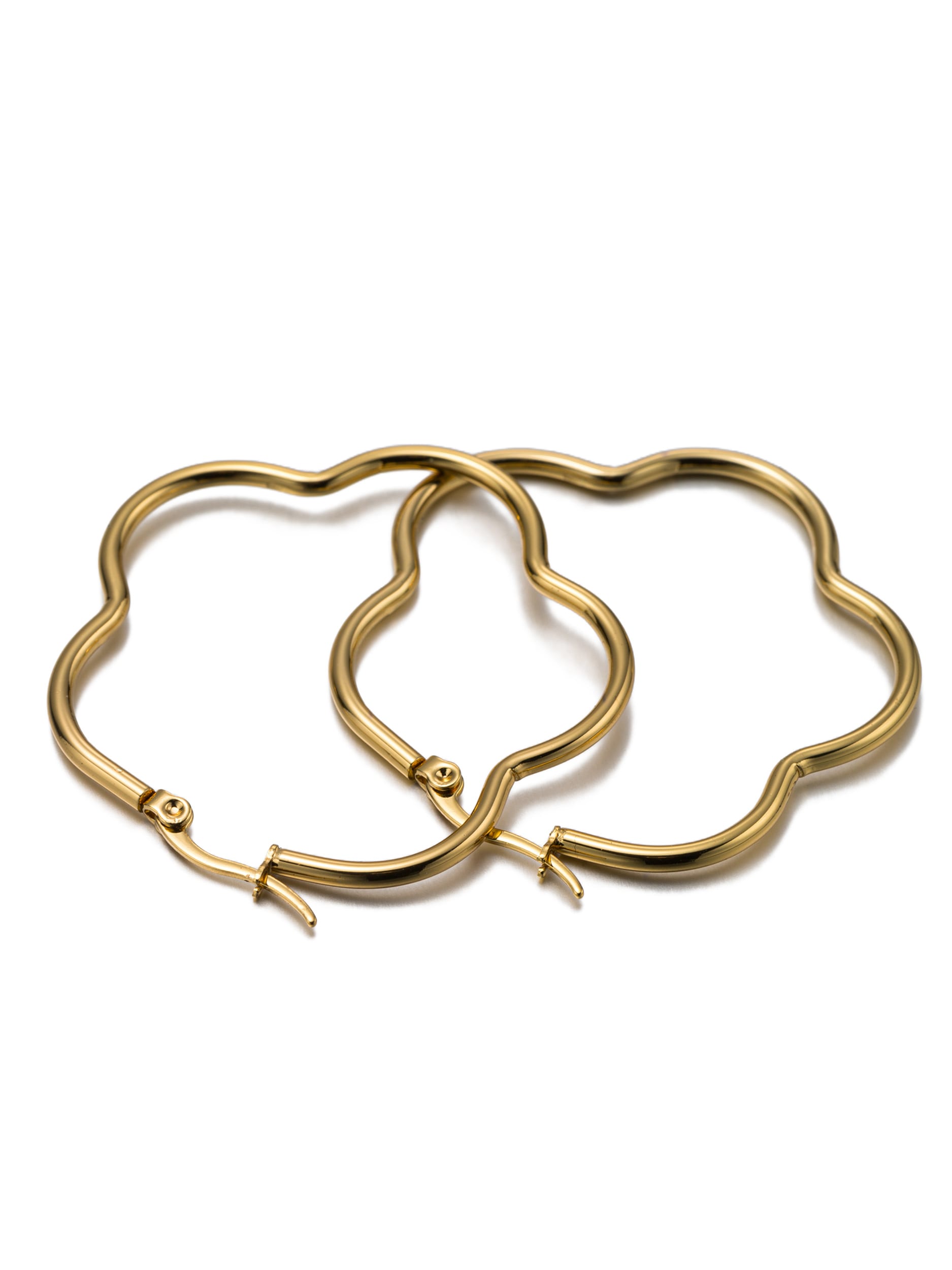 Aniston JEWELRY & WATCHES Paar Creolen »Schmuck Geschenk Edelstahl Ohrschmuck Ohrringe Blume« Made in Germany