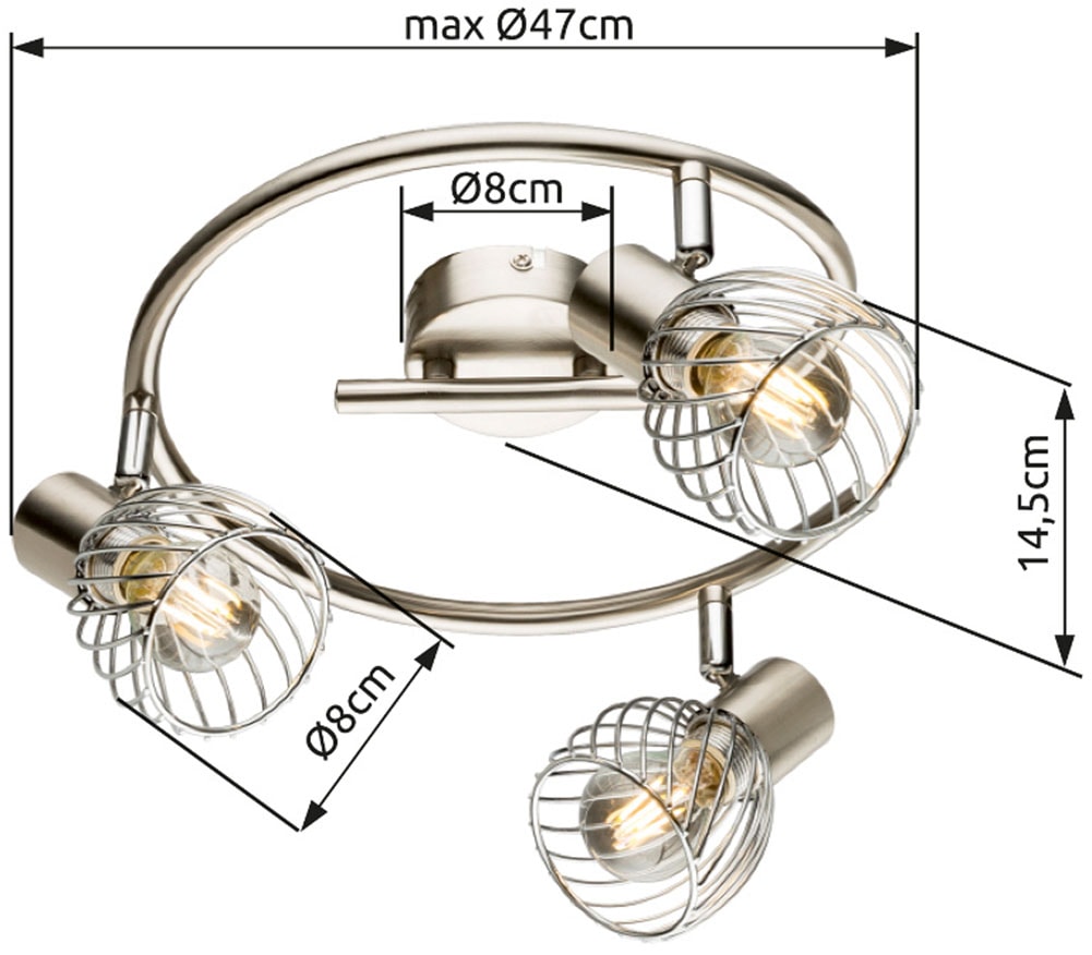 GLOBO LIGHTING Deckenstrahler »TEXAS«, Leuchtmittel E14 | ohne Leuchtmittel, Deckenstrahler/Metall/Flur/Wohnzimmer/Schlafzimmer