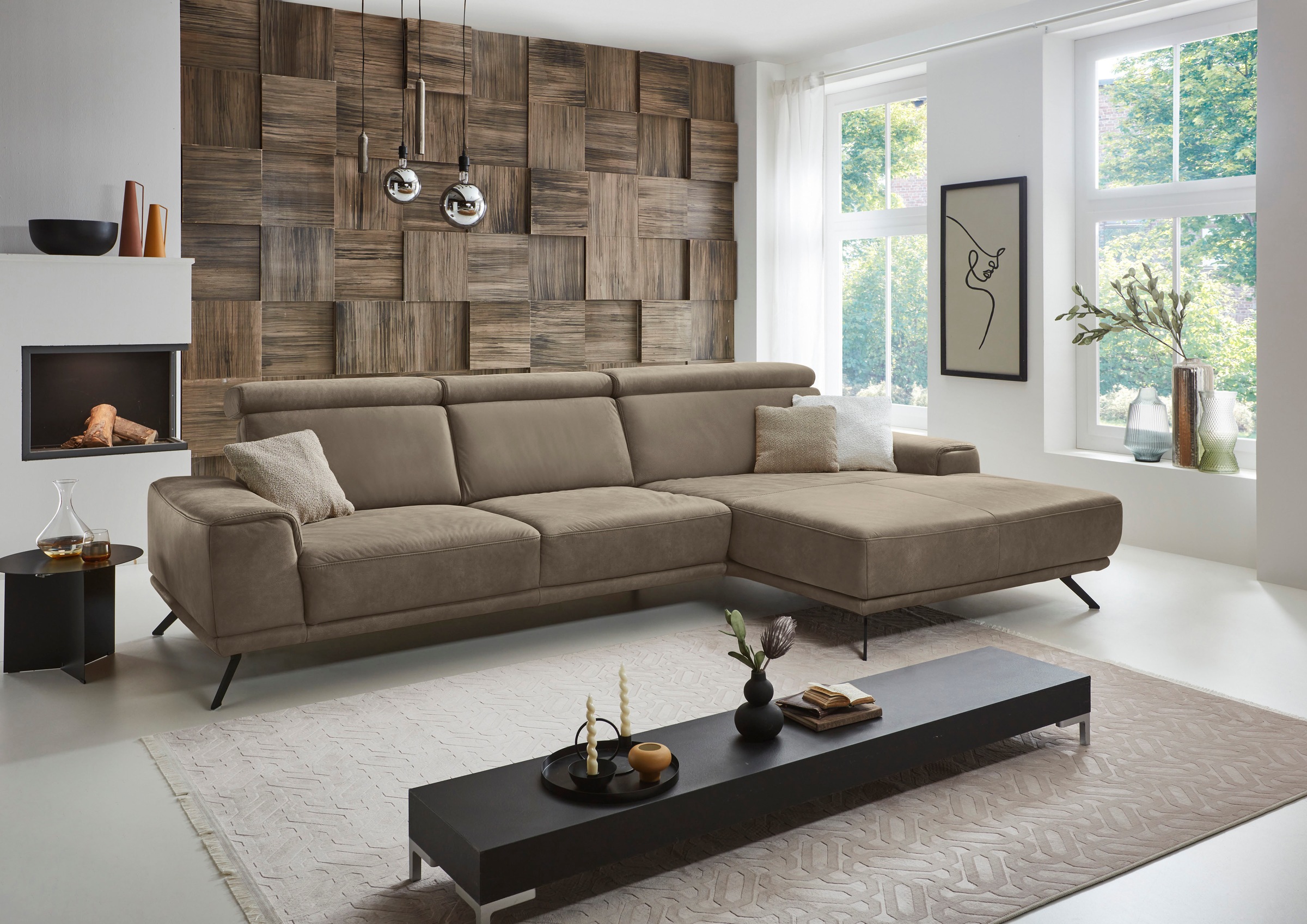 Ecksofa DIE PLANBAR "PN-EM22041 L-Form", grau (alu), B:335cm H:89cm T:188cm, Sofas, Ecksofa, wahlweise motorisches Canape oder Sitztiefenverstellung 9