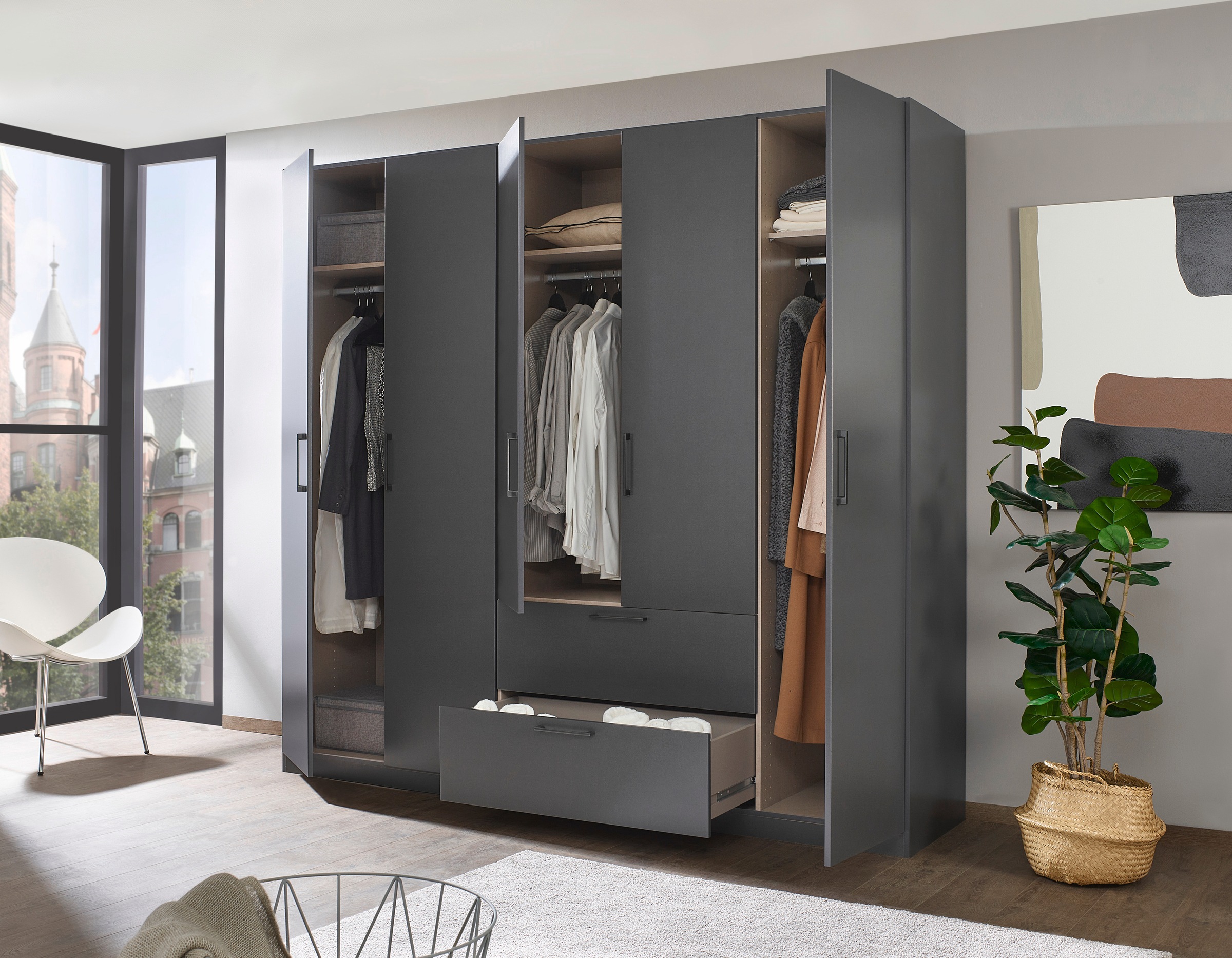 INOSIGN BY RAUCH Schlafzimmer-Set »Komplettschlafzimmer Schlafzimmer Challenger (Set 4-teilig)«, Schrank 2 Breiten, Bett 3 Breiten, 2 Nachttische MADE IN GERMANY