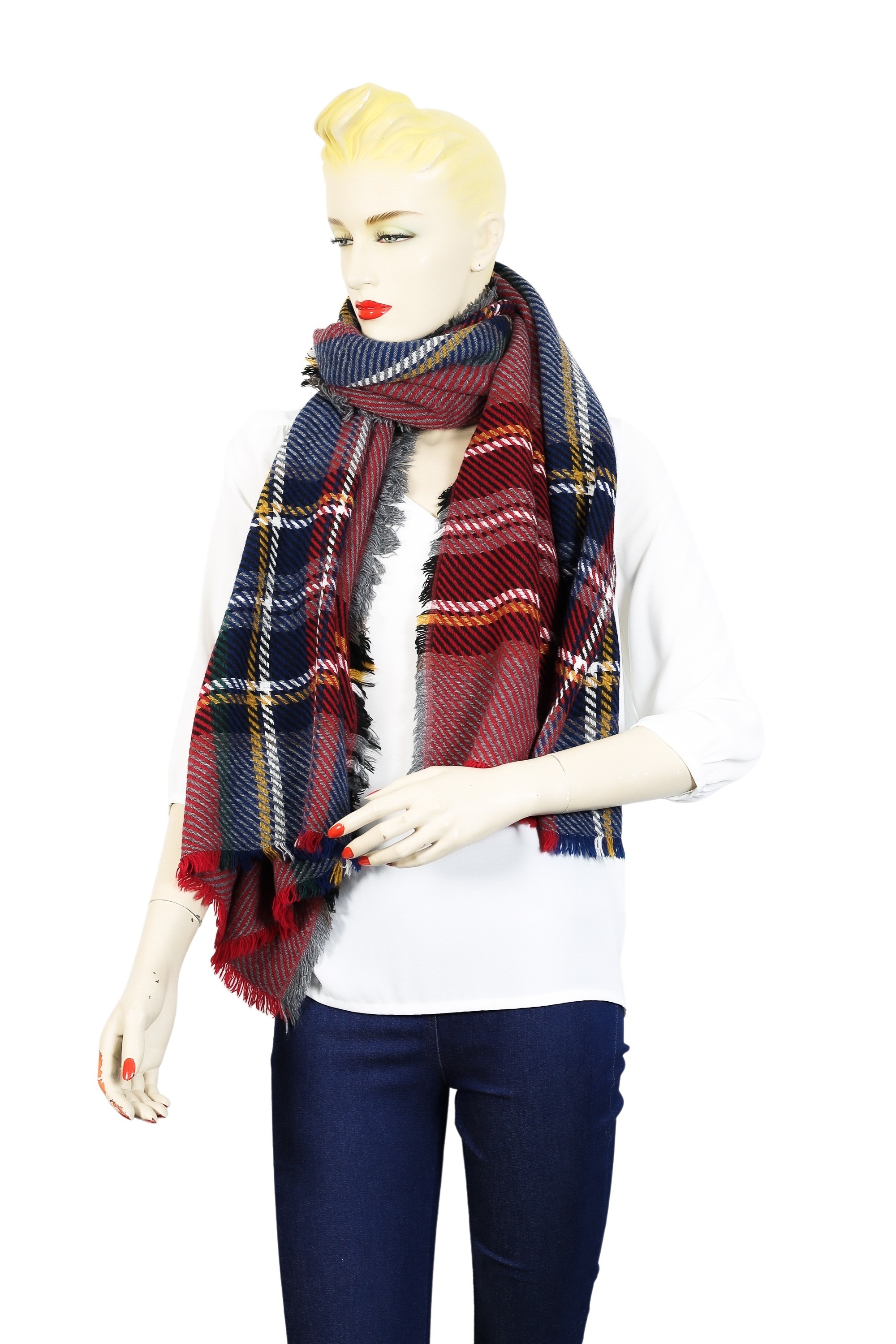 COLLEZIONE ALESSANDRO Wollschal »Karo«, gestreift, Made in Italy