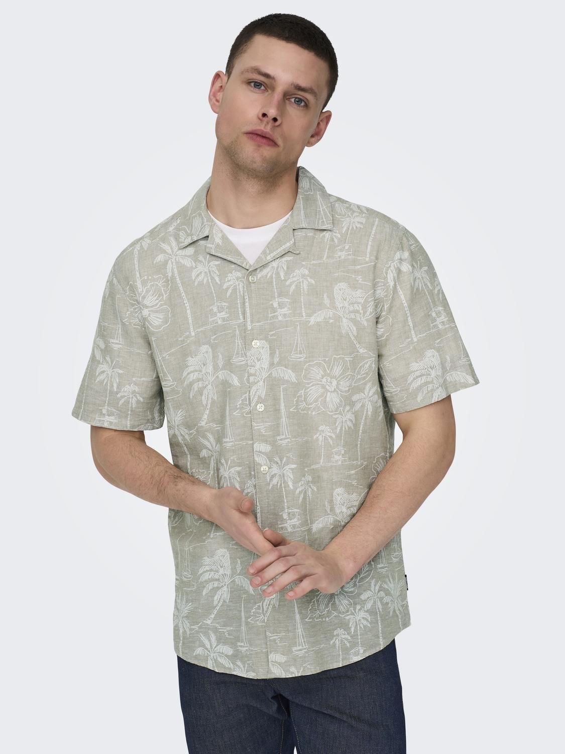 ONLY & SONS Hawaiihemd ONSCAIDEN SS RESORT AOP LINEN SHIRT NOOS günstig online kaufen