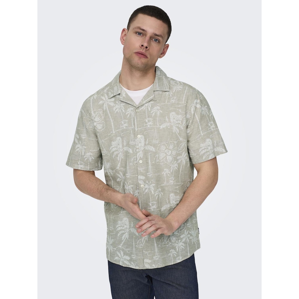 ONLY & SONS Hawaiihemd »ONSCAIDEN SS RESORT AOP LINEN SHIRT NOOS«