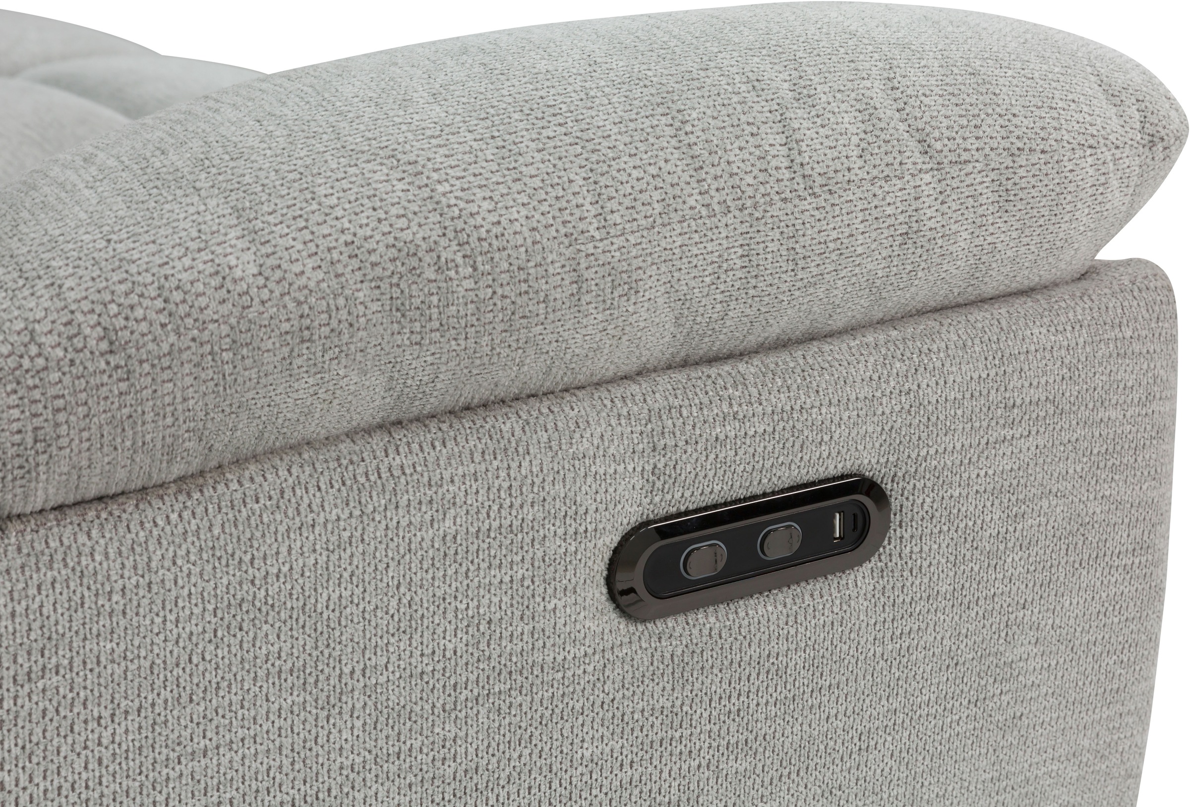 Home affaire 2-Sitzer »LANNOY, mit manueller o. elektrischer Relaxfunktion in beiden Sitzen.«, Elektrische Variante mit USB A/C. Federkern, Webstoff