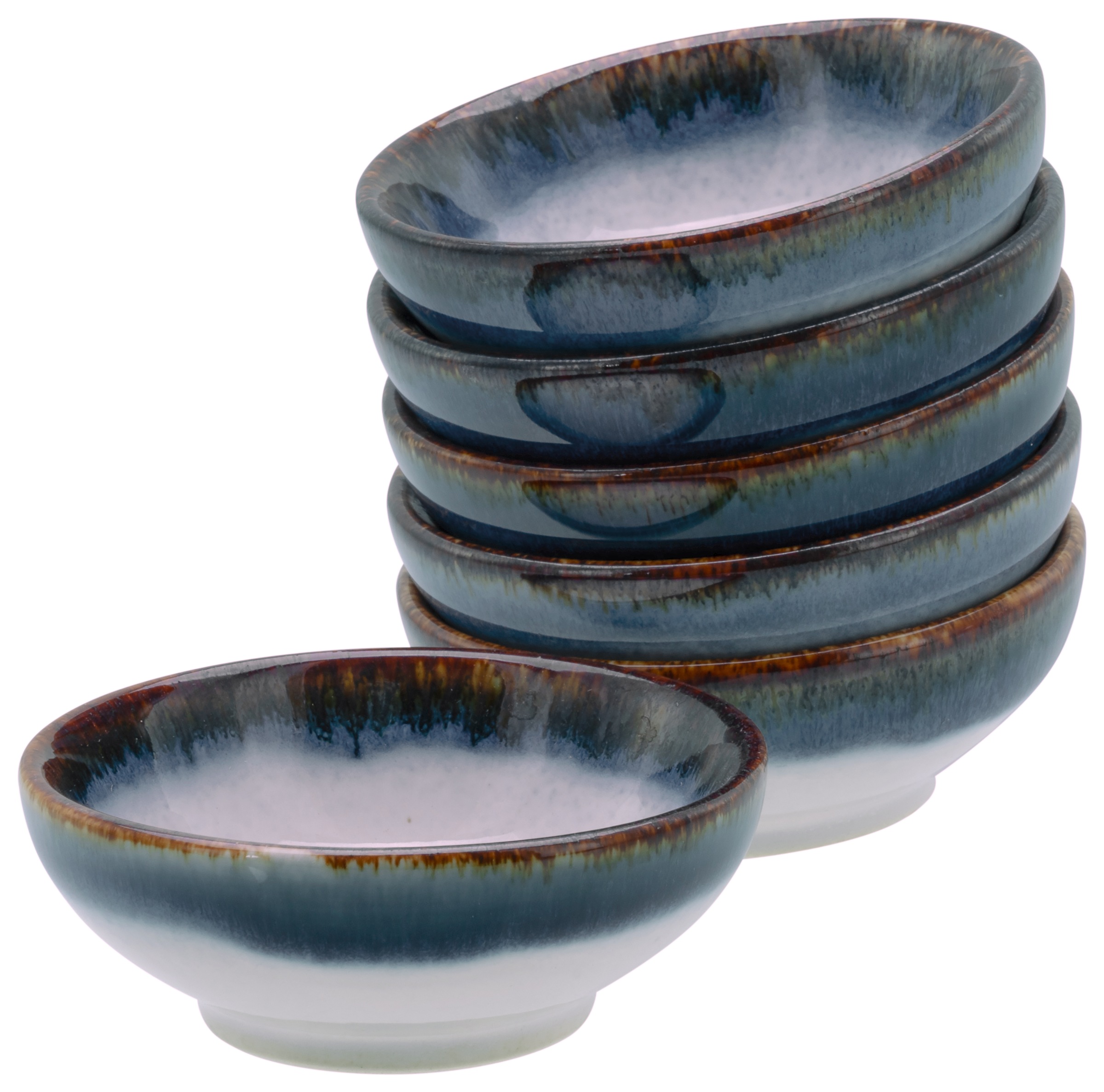 CREATABLE Schale "Cascade, Sojaschale, Ø 8 cm, 6-tlg", Ø 8cm, blau, Schüsseln, Rekativglasur, Healthy Food