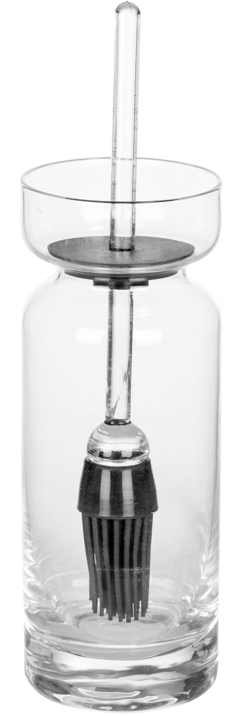 WENKO Marinadenpinsel "Modell Marta", L: 21cmtransparent, Lebensmittelpinsel, Marinadenglas mit Silikonpinsel, ideal beim Kochen & am Grill