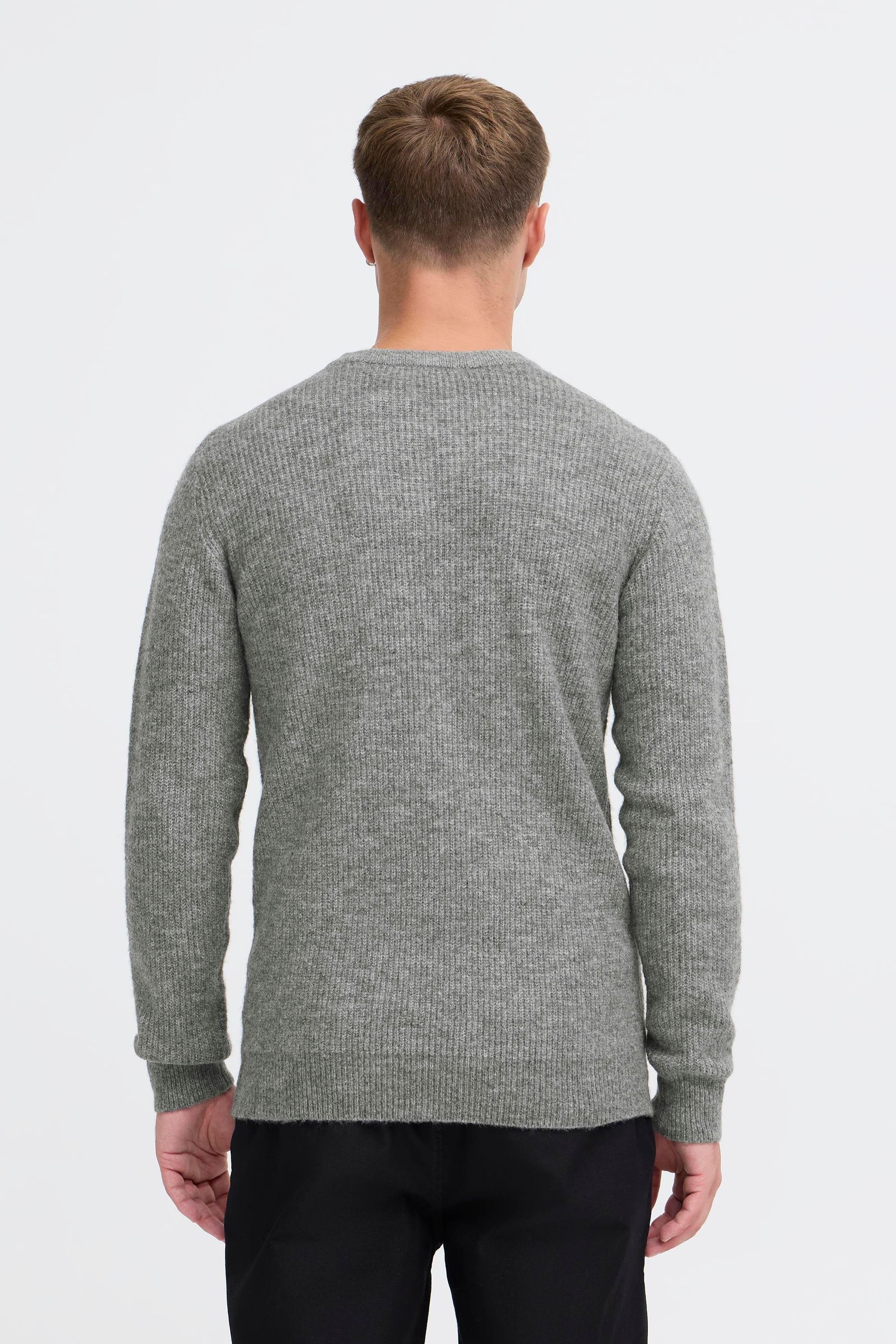 Strickfleece-Pullover INDICODE "Strickpullover IDBratram", Herren, Gr. XXL, grau (grau mix), Obermaterial: 58% Polyacryl PAN. 32% Polyester PES. 7% Wolle mw. 3% Elasthan EL., Pullover 3