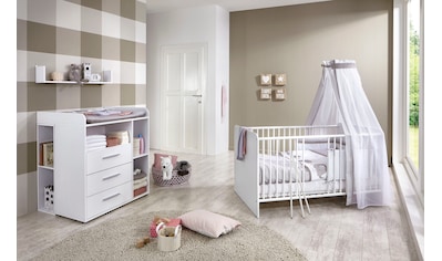 Babymöbel-Set »Luis«, (Set, 5 St., Bett + Wickelkommode + Unterstellregal (Set 2-tlg.)...