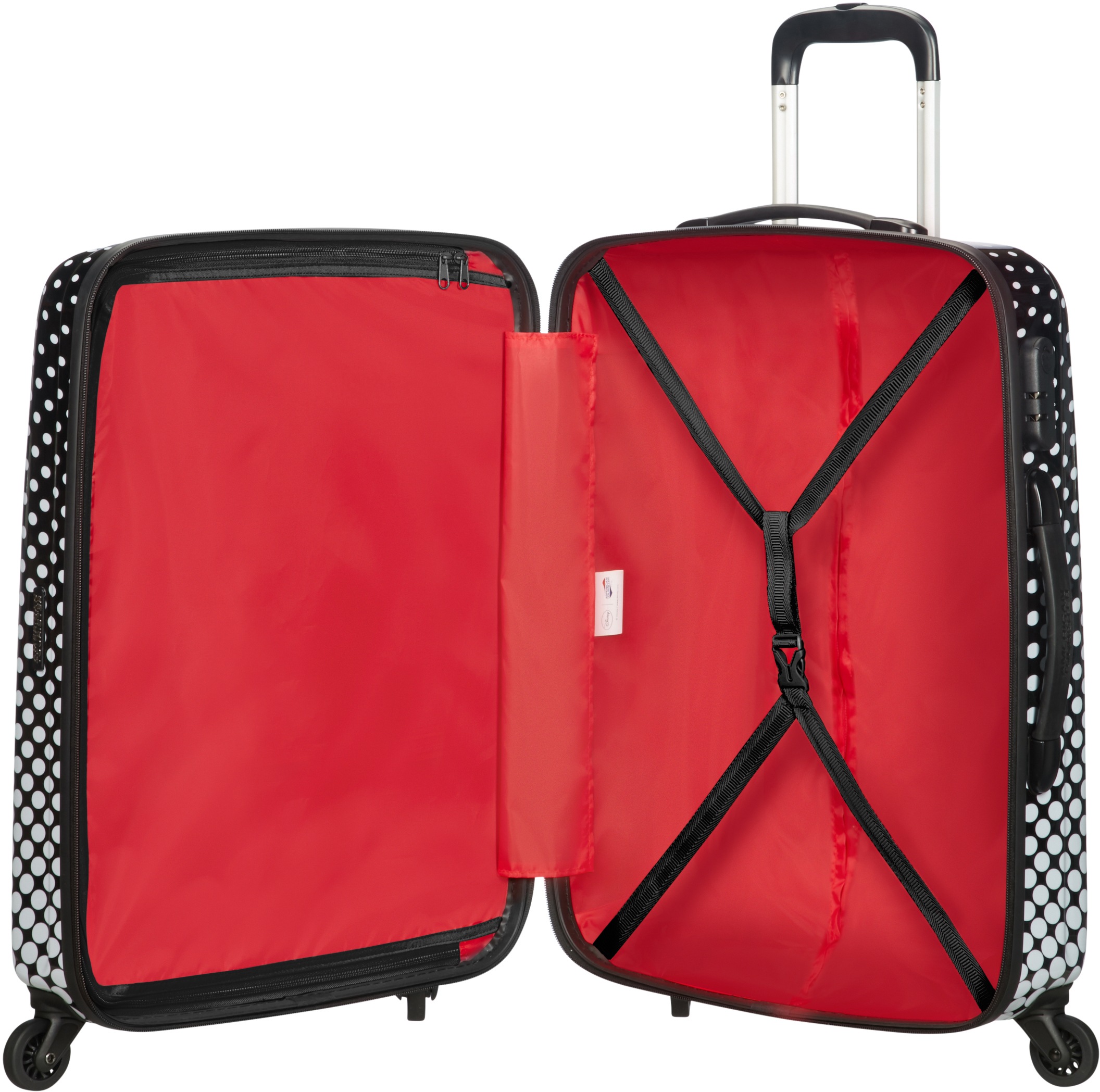 American Tourister® Hartschalen-Trolley »Disney Legends, Minnie Mouse Polka Dot, 65 cm«, 4 Rollen, Kinderreisekoffer Reisekoffer-Groß Aufgabegepäck