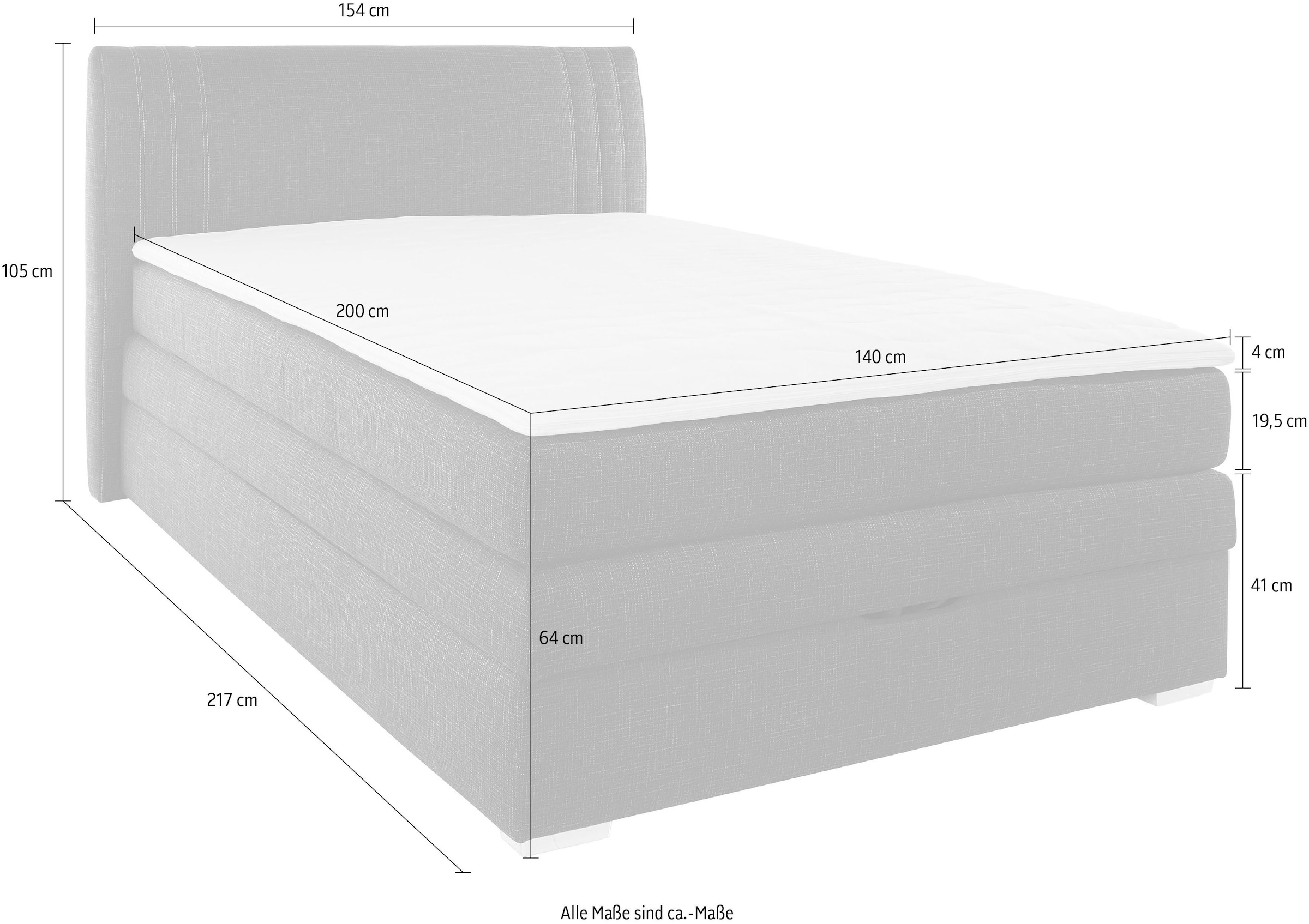 Jockenhöfer Gruppe Boxspringbett Amira, mit Bettkasten und Topper