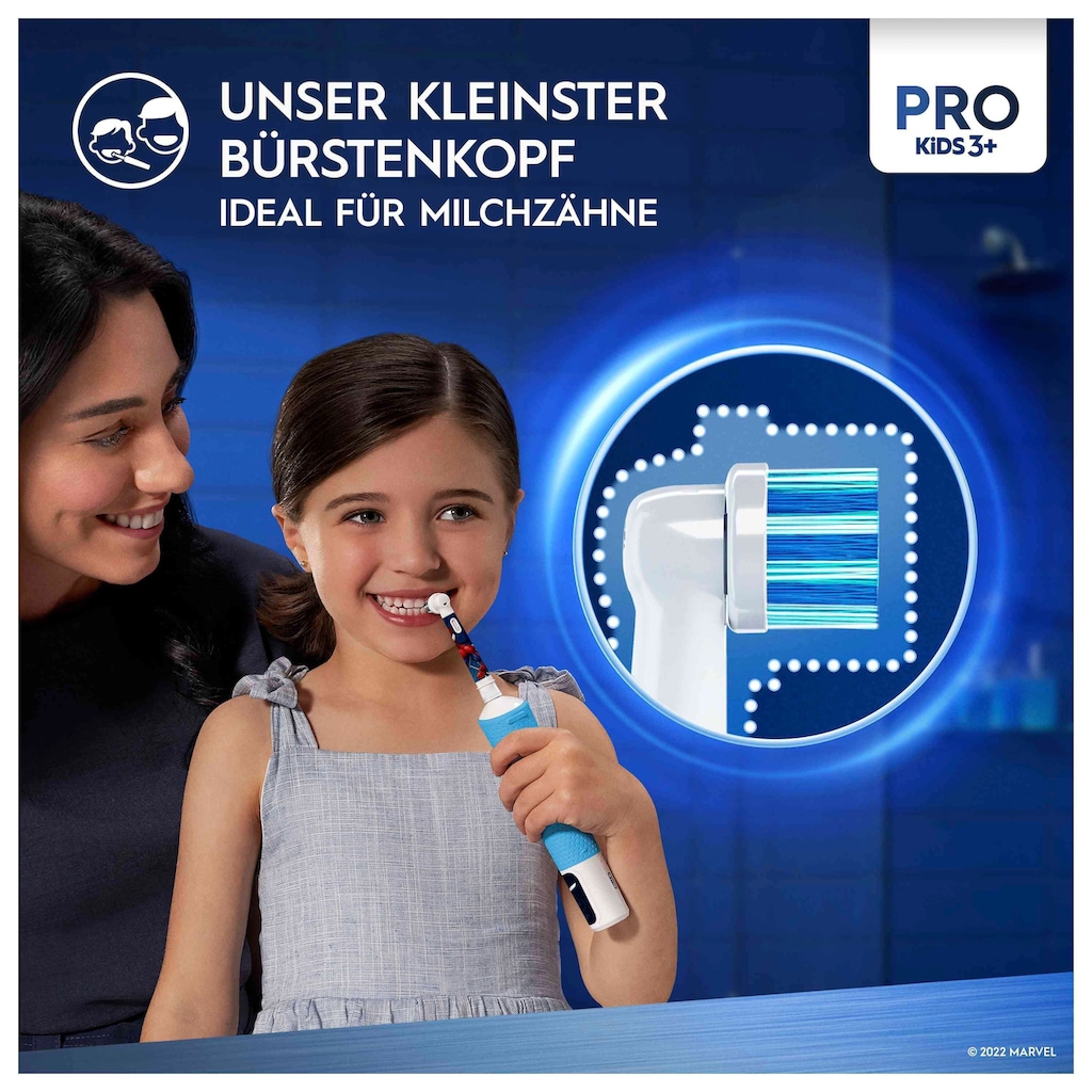 Oral-B Elektrische Zahnbürste »Pro Kids Spiderman«, 1 St. Aufsteckbürsten, für Kinder ab 3 Jahren