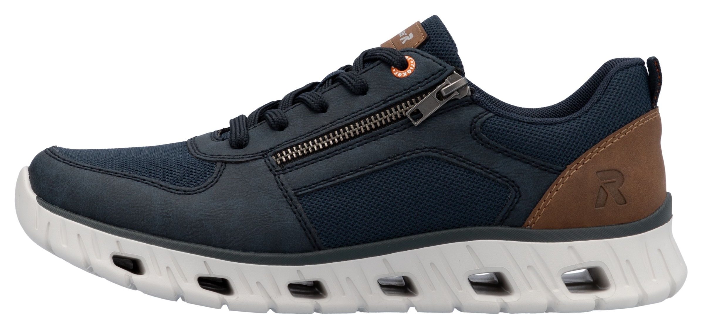 RIEKER Sport Sneaker, Schnürschuh, Freizeitschuh, Halbschuh mit Reißverschluss