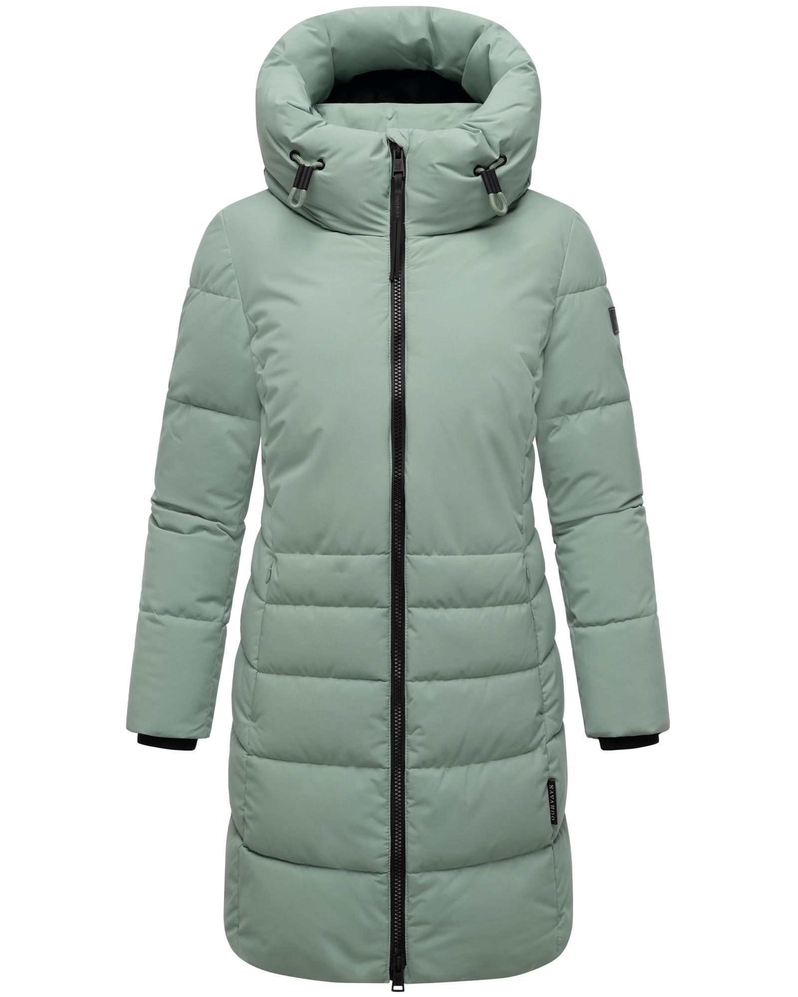 Navahoo Steppmantel "Mondnebel XIV" Langer, gesteppter Damen Wintermantel mit hohem Kragen