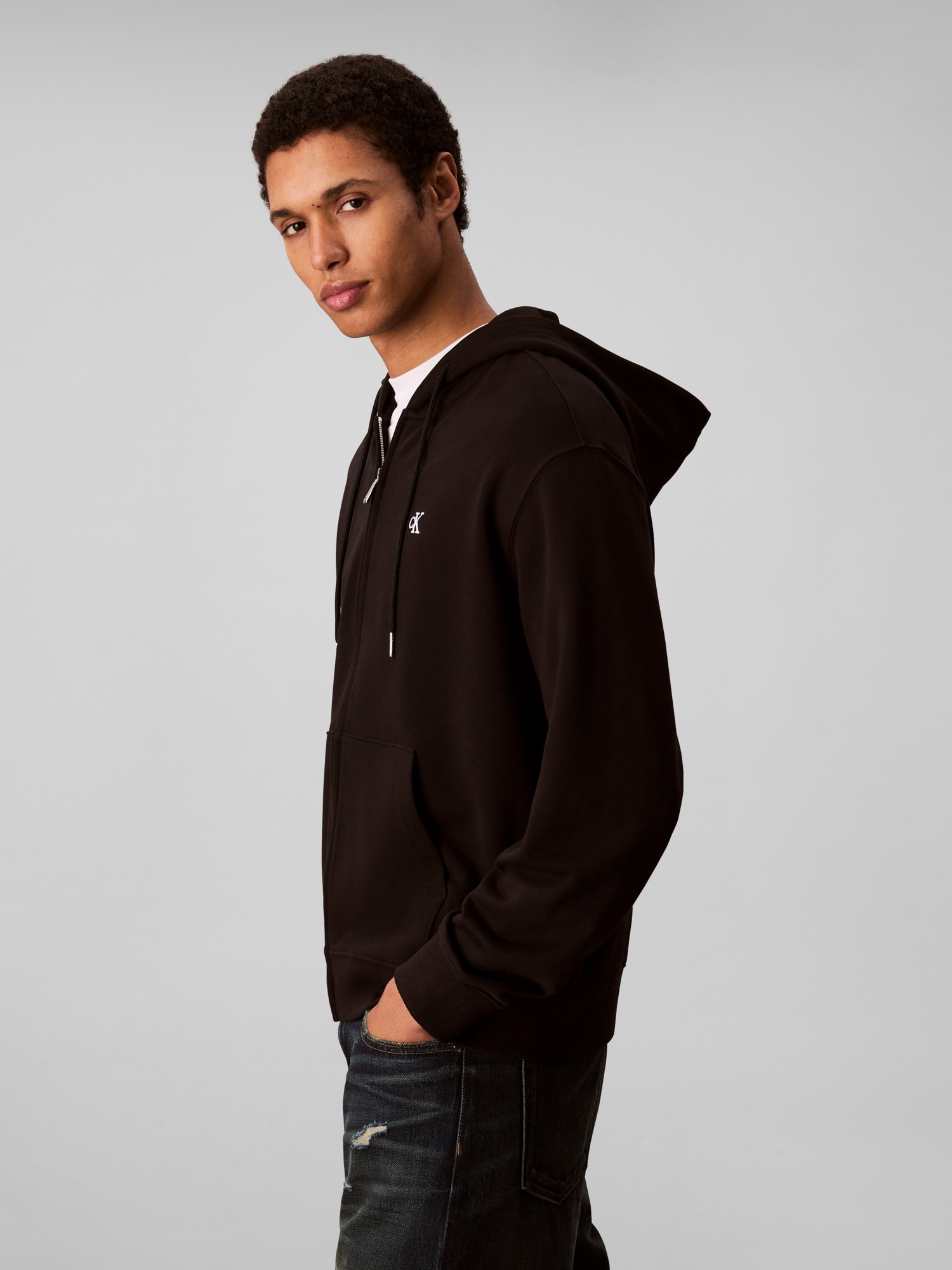 Calvin Klein Jeans Kapuzensweatshirt »LS EU 350TERRY MONOGRAM FZ HOODI«, Mit Rundhalsausschnitt, regular fit