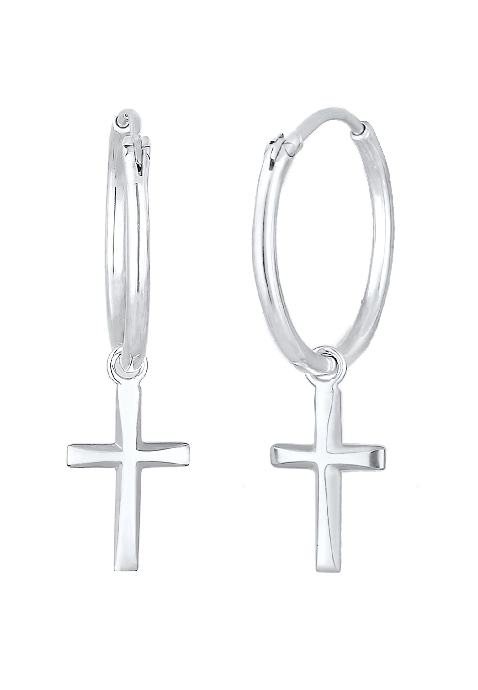 Elli Paar Creolen »Creolen Hänger Kreuz Religion 925 Silber«