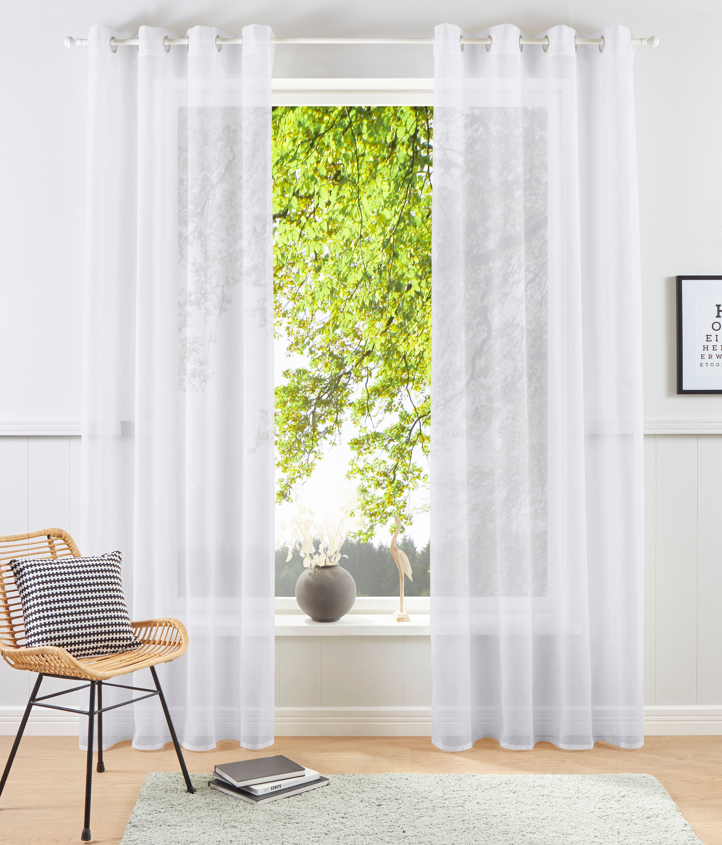 my home Gardine "XANA mit Ösen, Kräuselband oder Schlaufen" Ösen 2 Stk. tlg günstig online kaufen