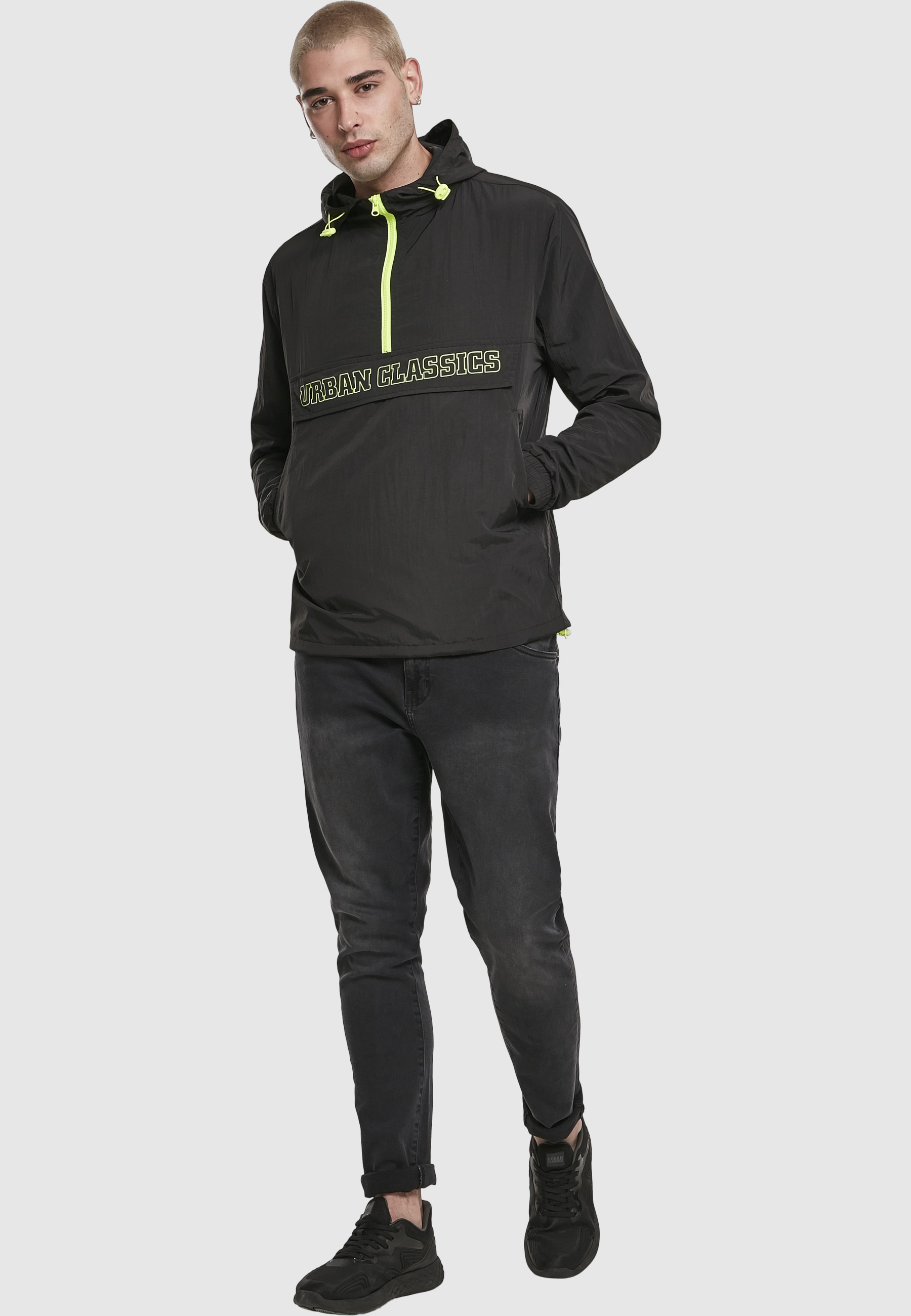 URBAN CLASSICS Anorak »Urban Classics Herren Contrast Pull Over Jacket« 1 Stk. tlg. mit Kapuze