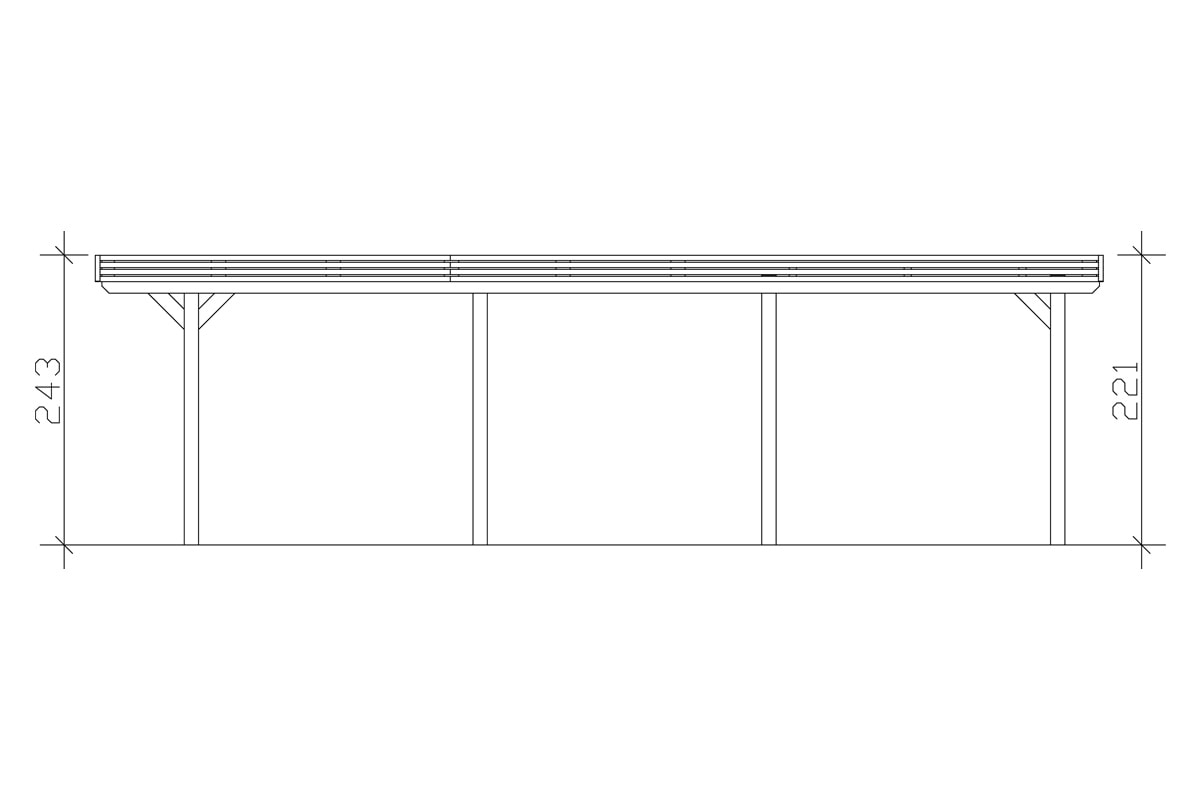 Skanholz Einzelcarport »Spessart« Leimholz 291 cm natur