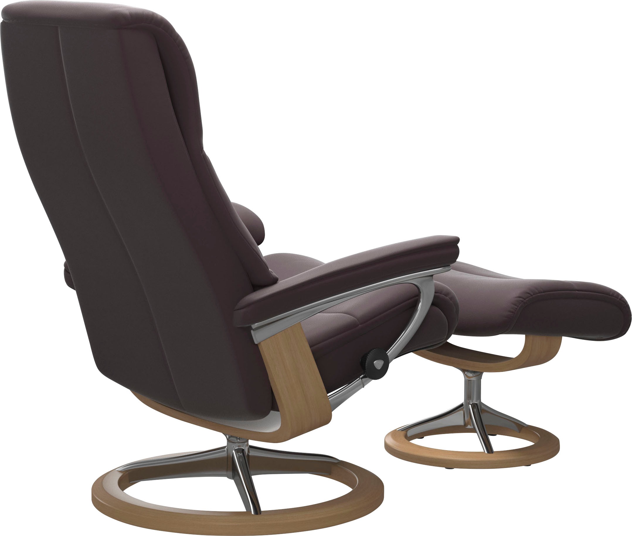 Stressless® Relaxsessel »View«, (Set, Relaxsessel mit Hocker), mit Signature Base, Größe S,Gestell Eiche