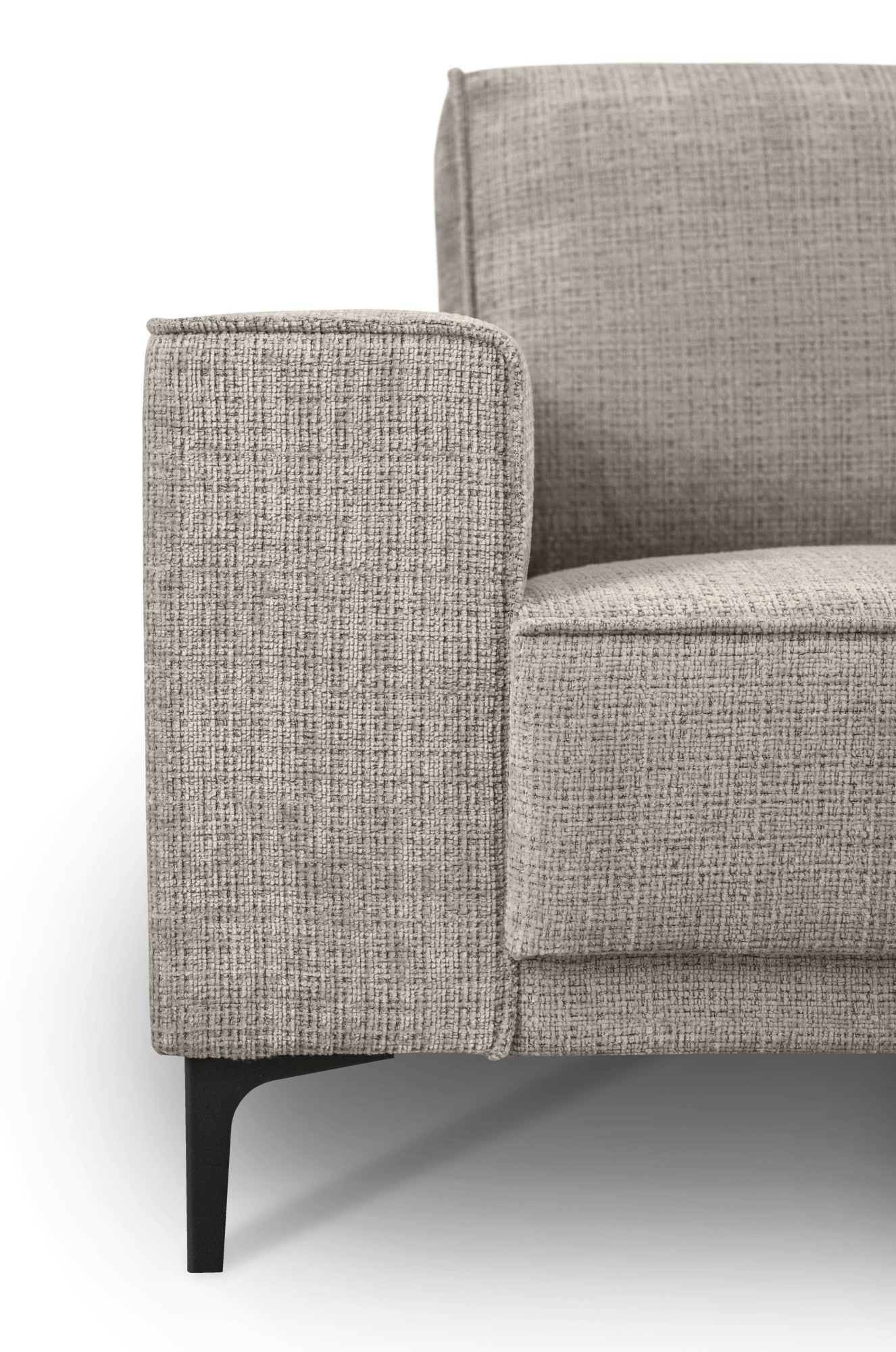 Places of Style Wohnlandschaft »XXL Sofa Oland, Struktur, Flachgewebe, Luxus-Microfaser, Boucle«, U-Form, 342 cm, Wellenunterfederung, Skandi-Design, Metallfüße