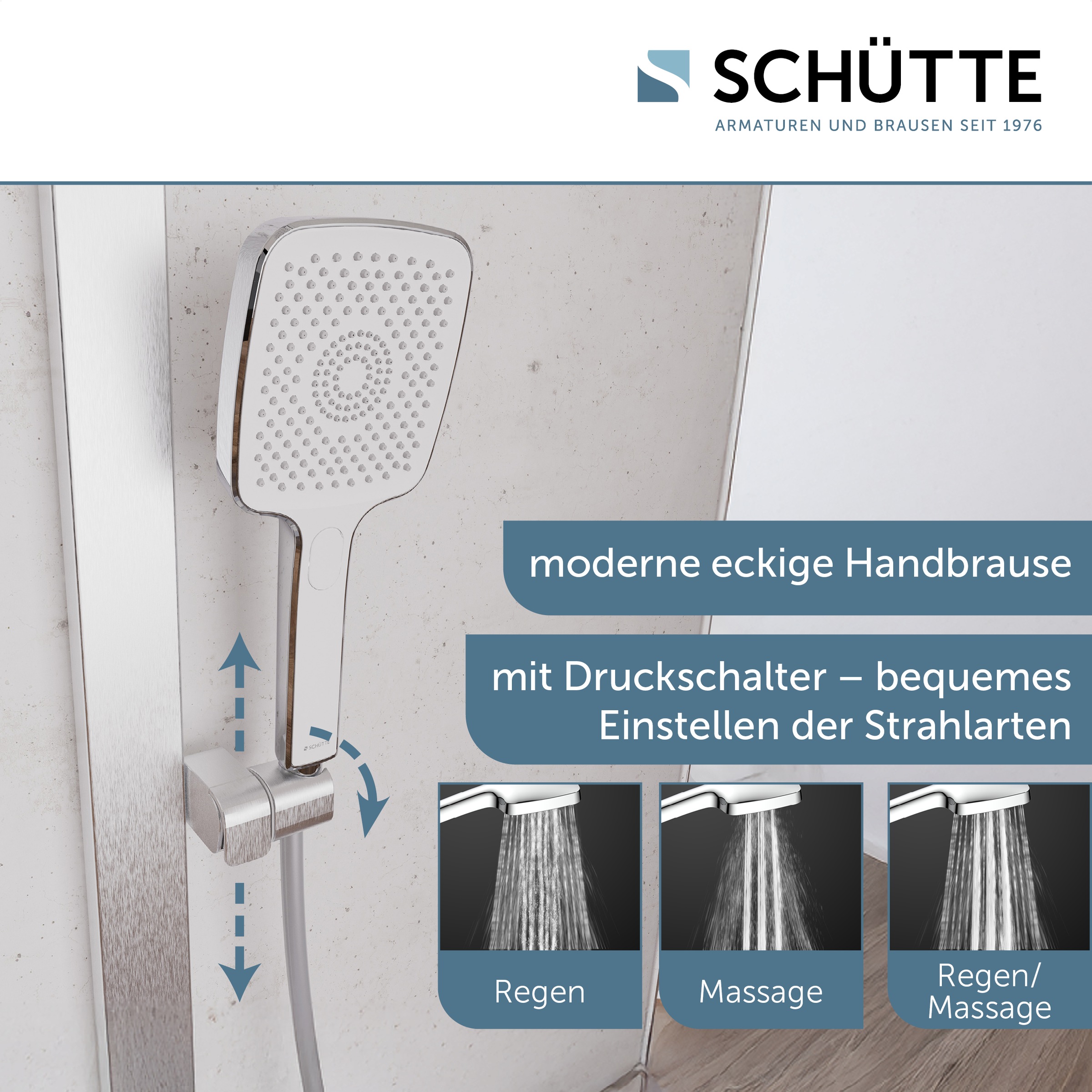 Schütte Duschsystem »HAWAII Überkopfbrause-Set« Komplett-Set, Inkl. Montagematerial und Dichtungen,  mit Thermostatarmatur, Glasablage, Brausehalter