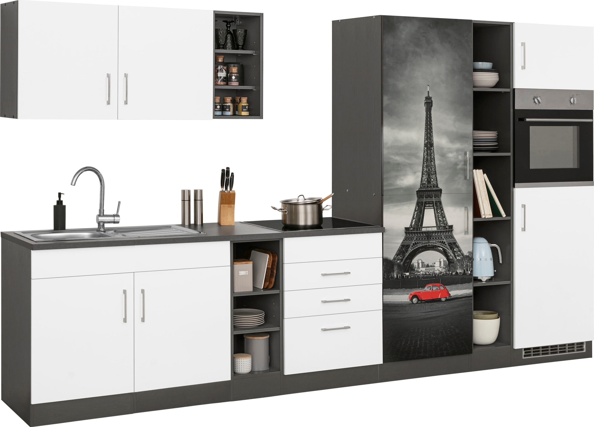 KOCHSTATION Küchenzeile »KS-Paris«, ohne E-Geräte, Breite 340 cm