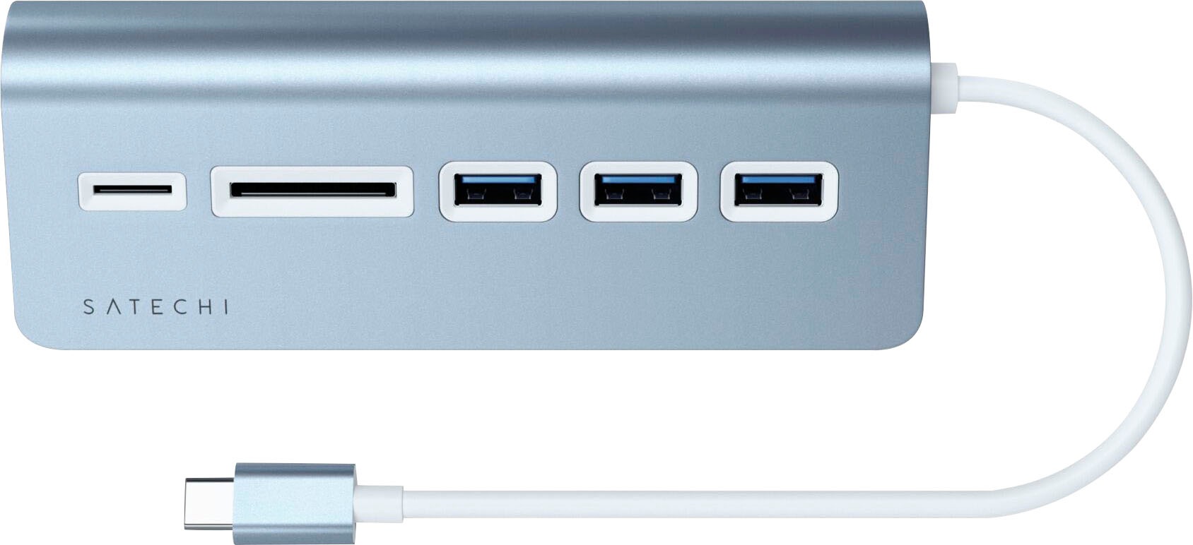 Satechi USB-Adapter »Type-C Aluminum USB Hub & Card Reader«, USB 3.0 Typ A zu USB Typ C