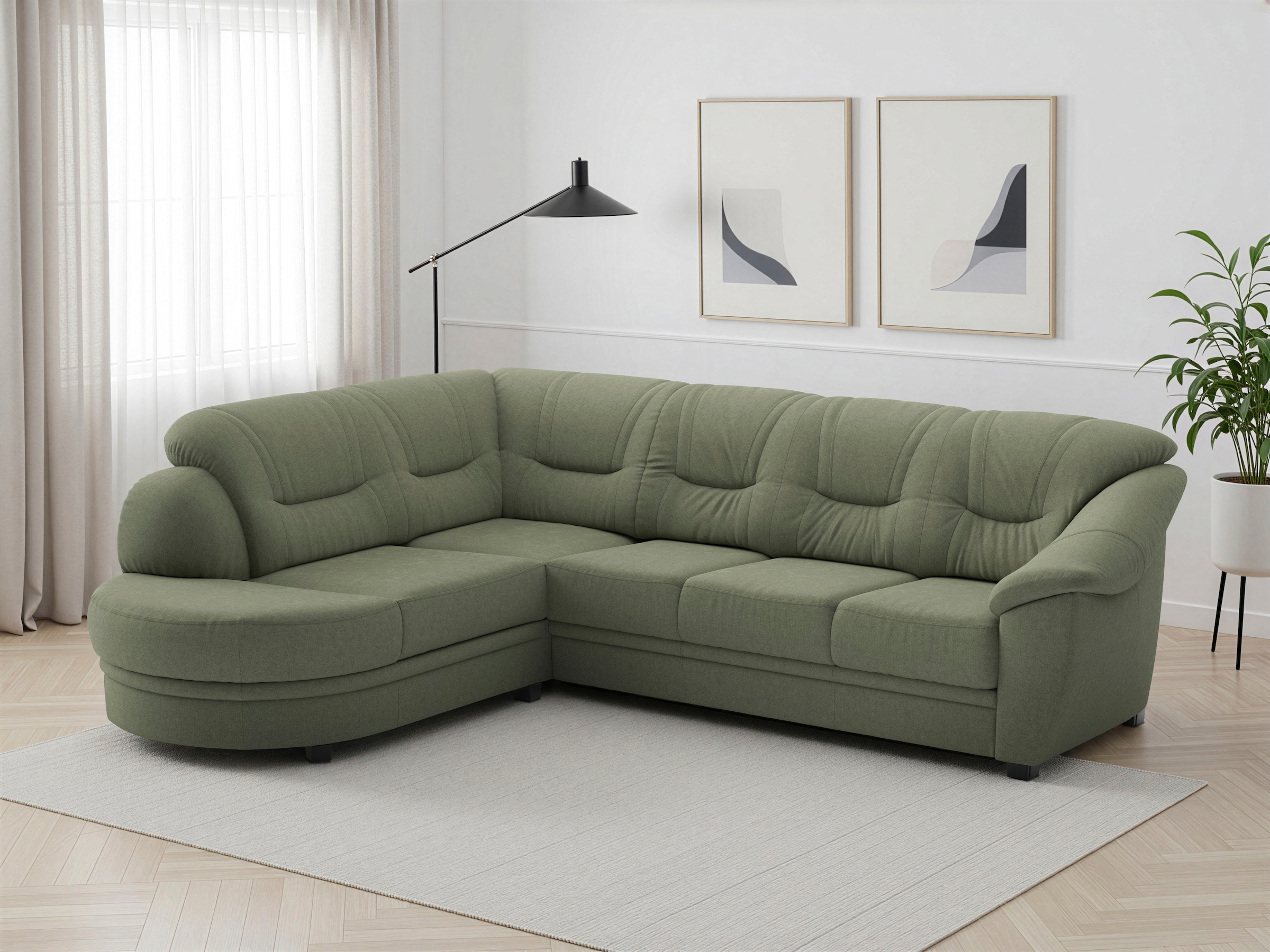 sit&more Ecksofa "Savona L-Form, B: 267 cm, Couch mit Federkern, Komfortsitzhöhe 46 cm" optional mit Schlaffunktion