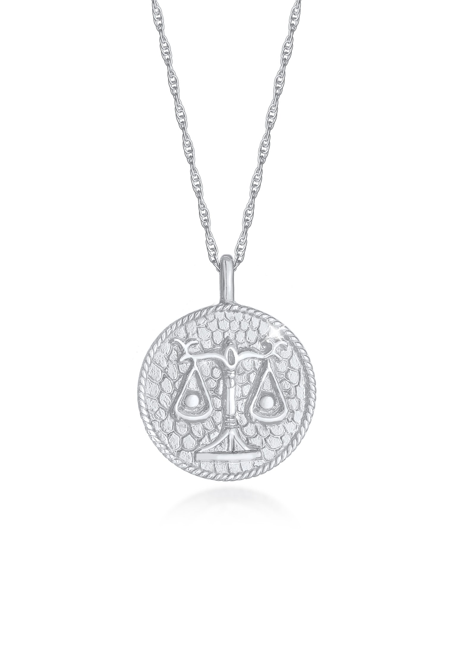 Kette mit Anhänger »Sternzeichen Waage Astro Münze Antik 925 Silber«