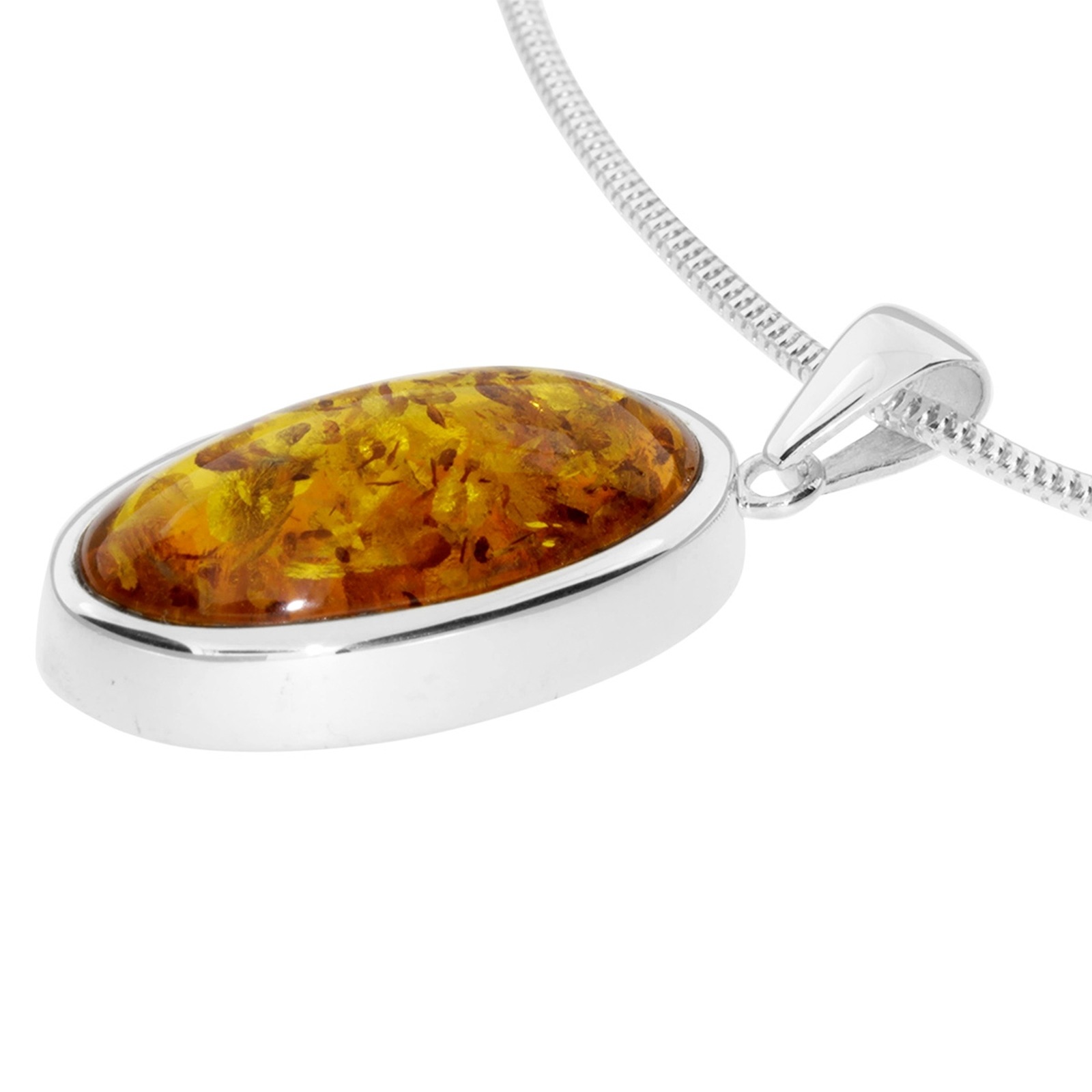 OSTSEE-SCHMUCK Kette mit Anhänger »Ostsee-Schmuck Kette mit Anhänger Classic 24x12 mm«, (2 tlg.)