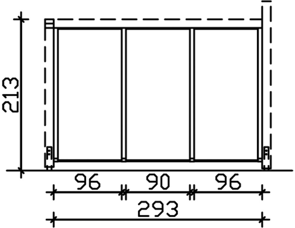 Skanholz Carport-Seitenwand, m. Polycarbonat, freistehend