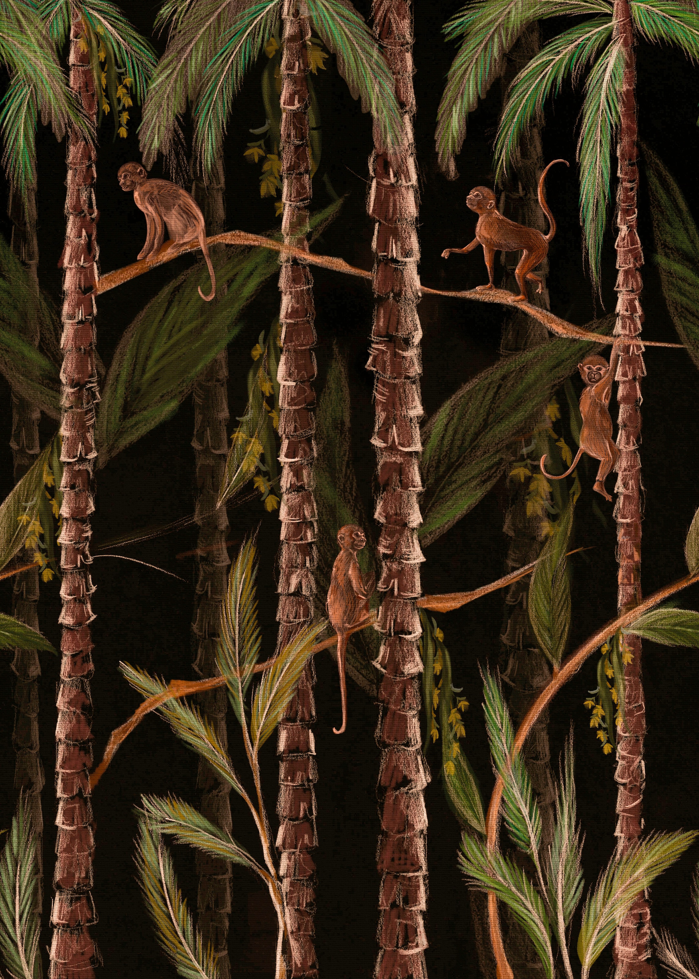 Art for the home Fototapete "Monkey Jungle" glatt Dschungel Affen 280x200 cm