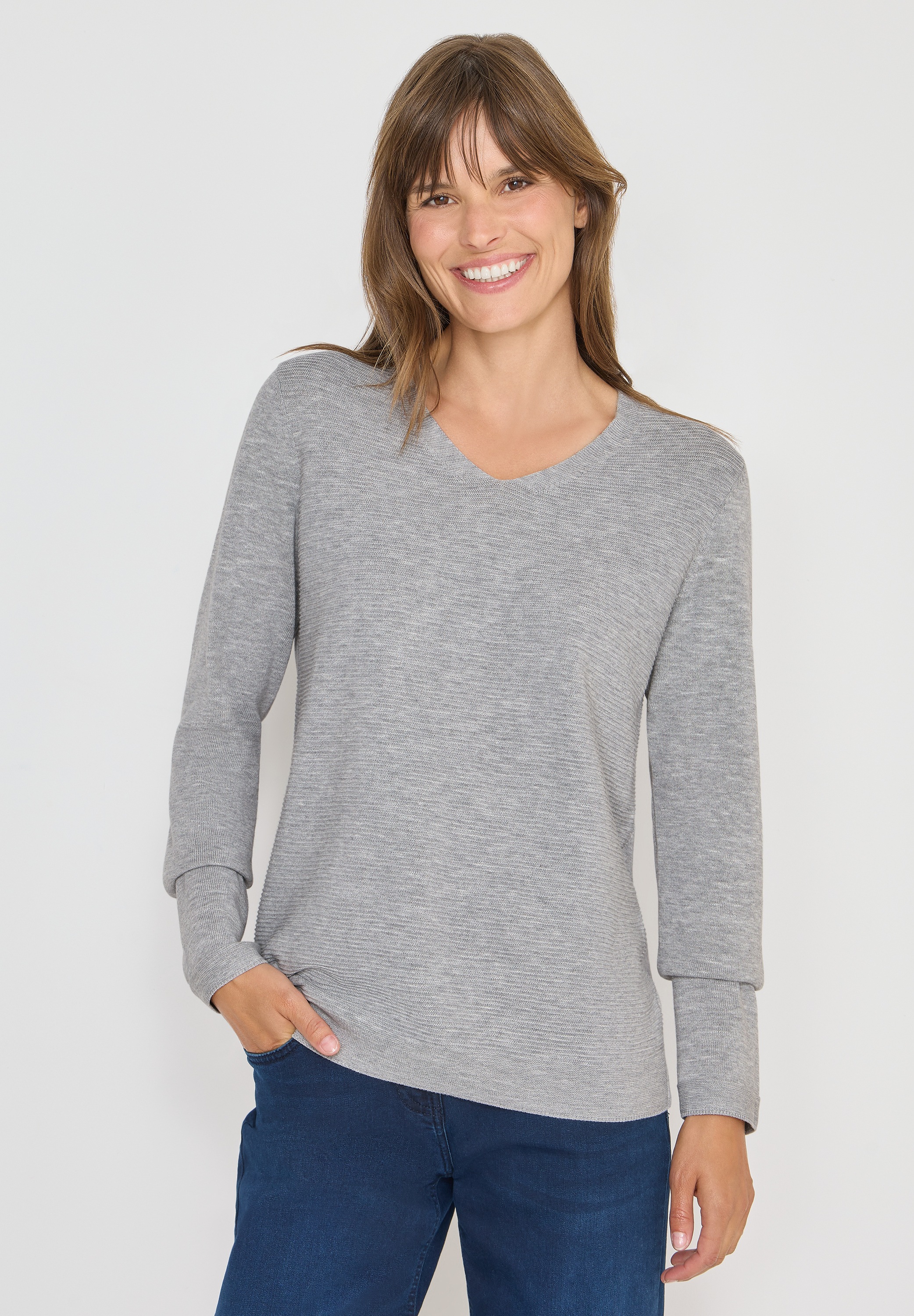 Cecil Strickpullover im Melange Look