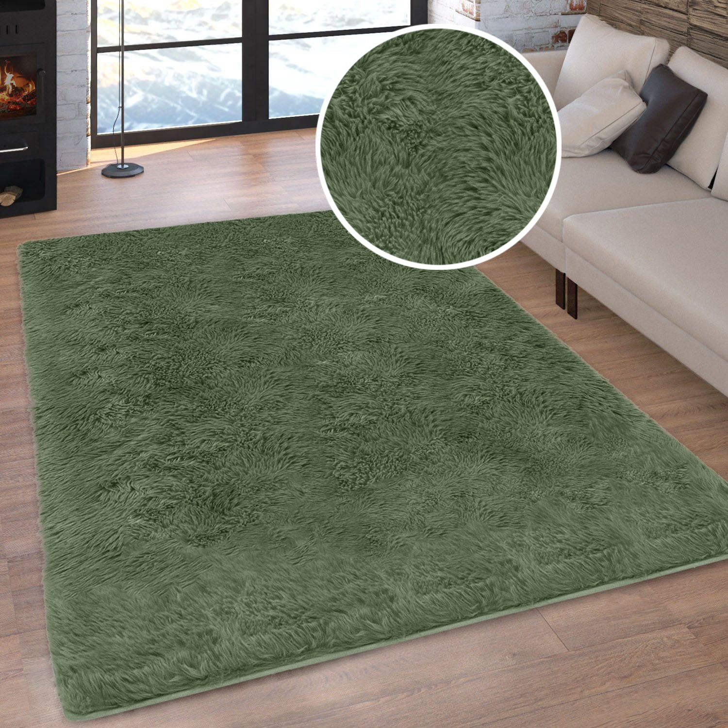 OTTO home Hochflor-Teppich "Silky, besonders weich und kuschelig, sehr dichte Qualität" rechteckig 33 mm Höhe rutschhemmend beschichtet, waschbar, uni, Wohnzimmer, Schlafzimmer