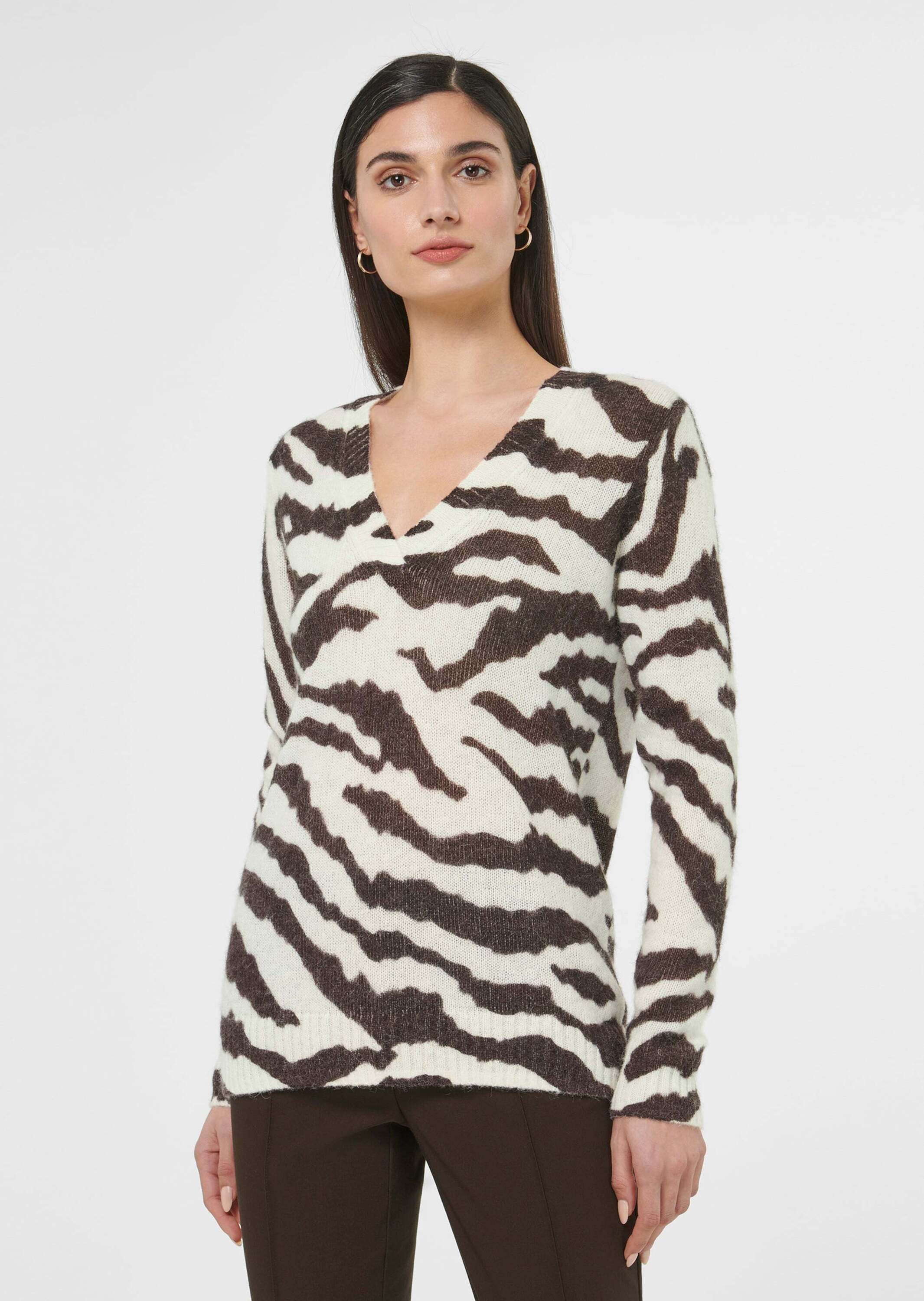 MADELEINE Longpullover »Pullover Zebra-Pullover mit flauschigem Alpaka«