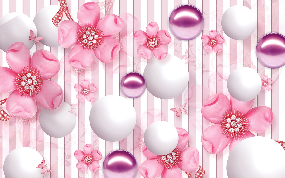 Papermoon Fototapete "Muster mit Blumen"