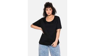 Sheego T-Shirt »Große Größen«, mit dekorativer Falte vorne für kaufen | BAUR