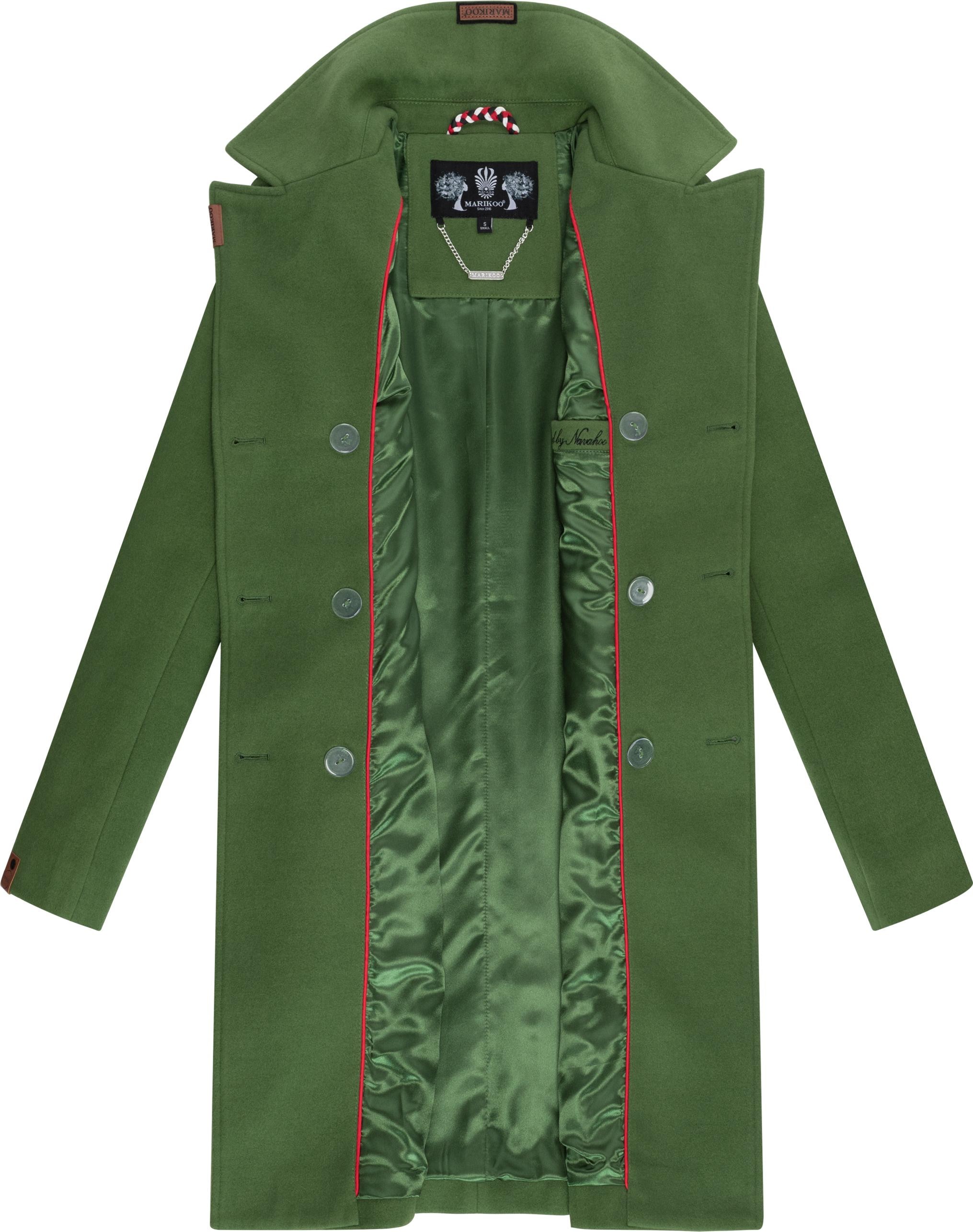 Marikoo Wollmantel »Nanakoo«, edler Damen Trenchcoat in Woll-Optik