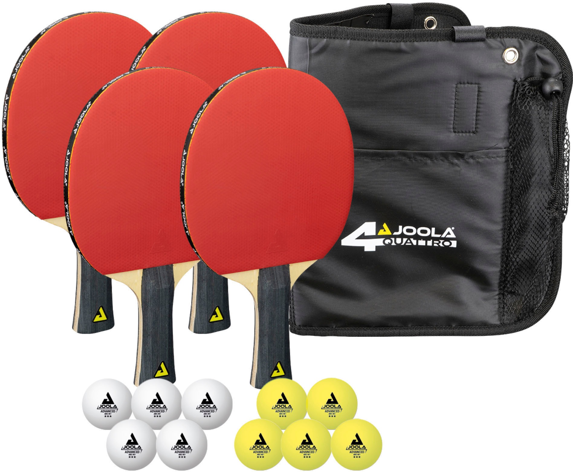 JOOLA Tischtennisschläger "Tischtennis-Set Quattro", B:285mm L:260mm T:82mm, bunt, Tischtennisschläger