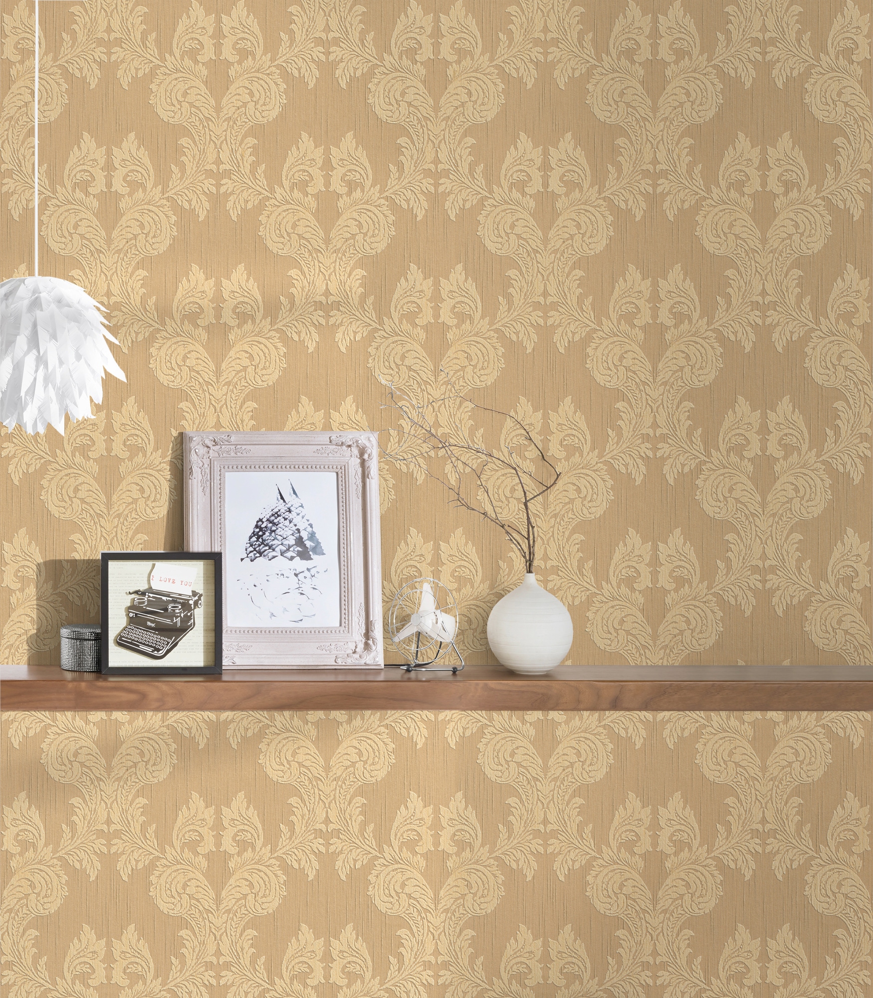 Architects Paper Textiltapete »Tessuto« Barock | floral | gemustert samtig Tapete Barock Tapeten Wohnzimmer Schlafzimmer Küche modern Design Büro