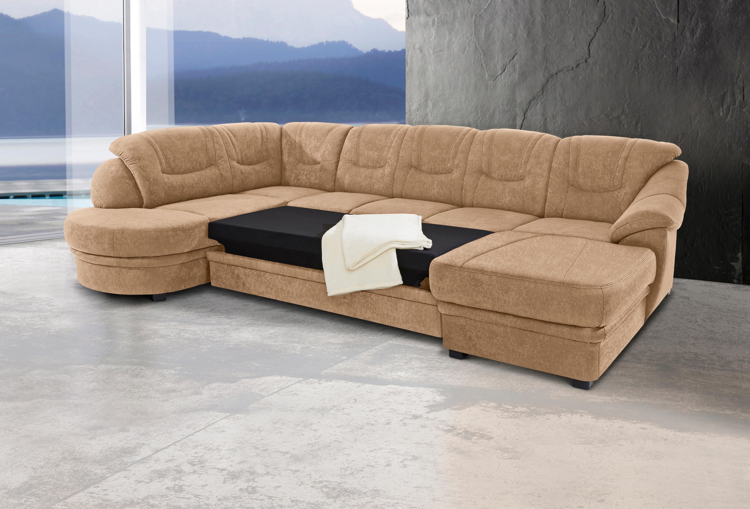 sit&more Wohnlandschaft "Savoni U-Form", wahlweise mit Bettfunktion günstig online kaufen