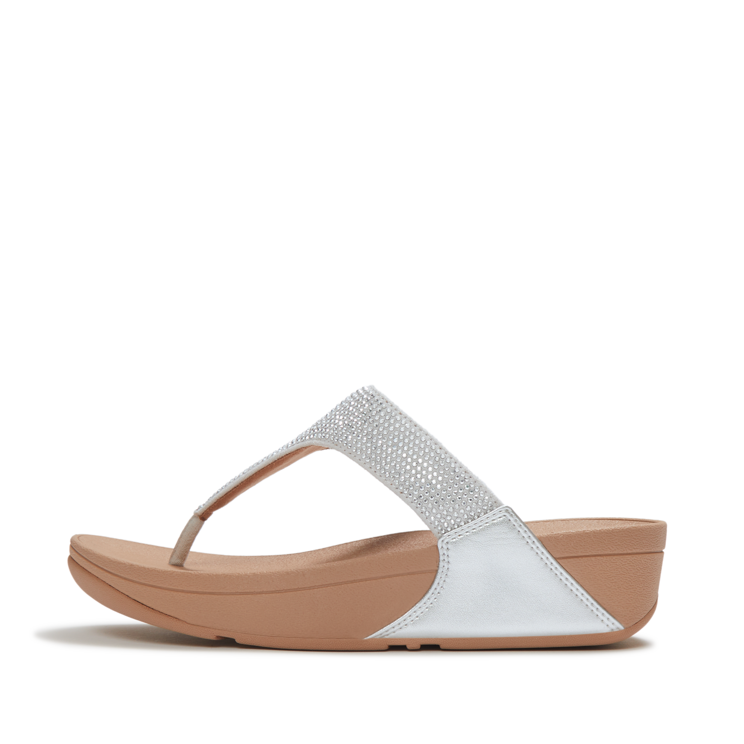 Fitflop Dianette »LULU CRYSTAL EMBELLISHED TOE-POST SANDALS - HOTFIX«  Keilabsatz, Sommerschuh, Zehentrenner mit weichem Zehensteg