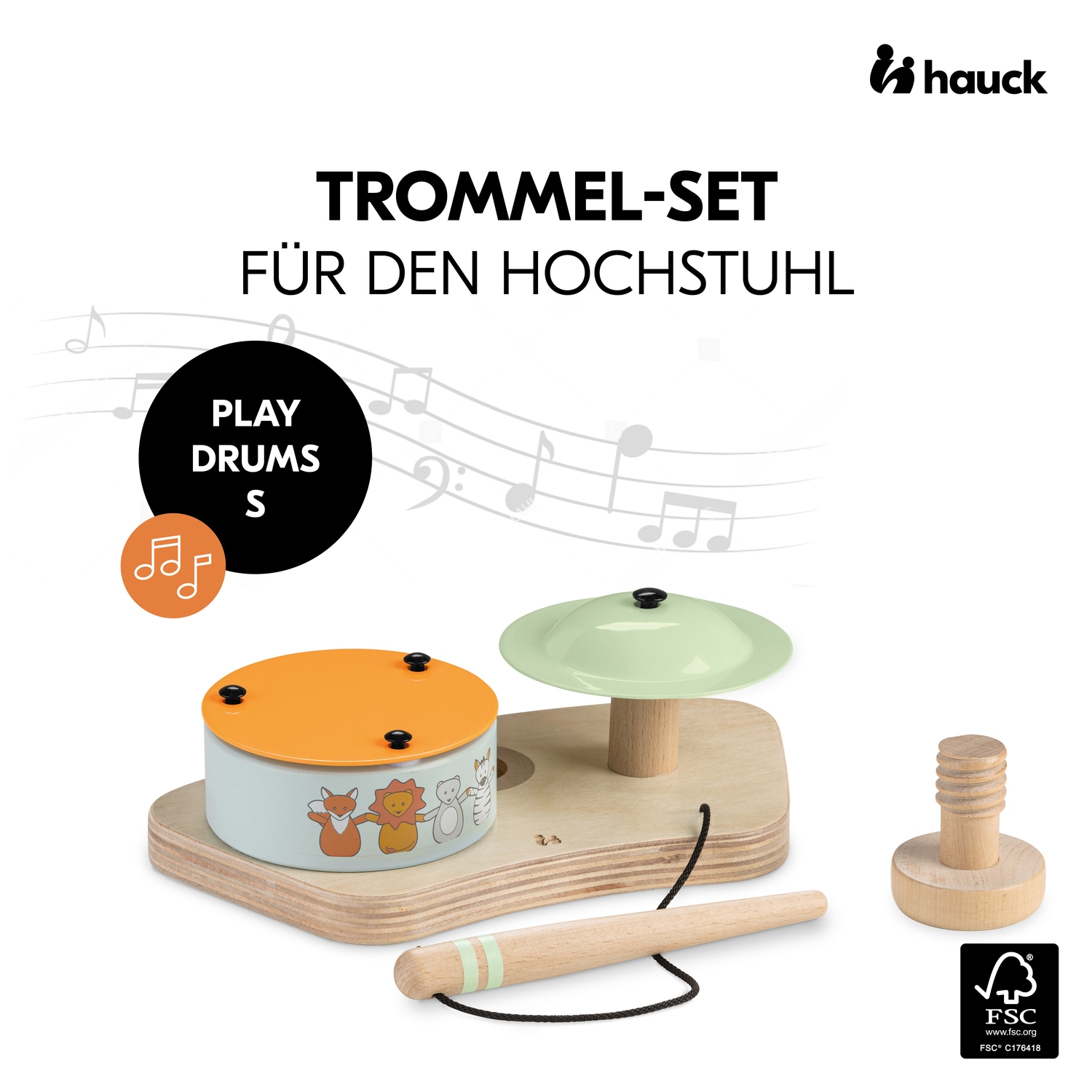 Hauck Spielzeug-Musikinstrument »Play Drums S, hauck Animals«, für Hauck Play Tray; FSC® - schützt Wald - weltweit